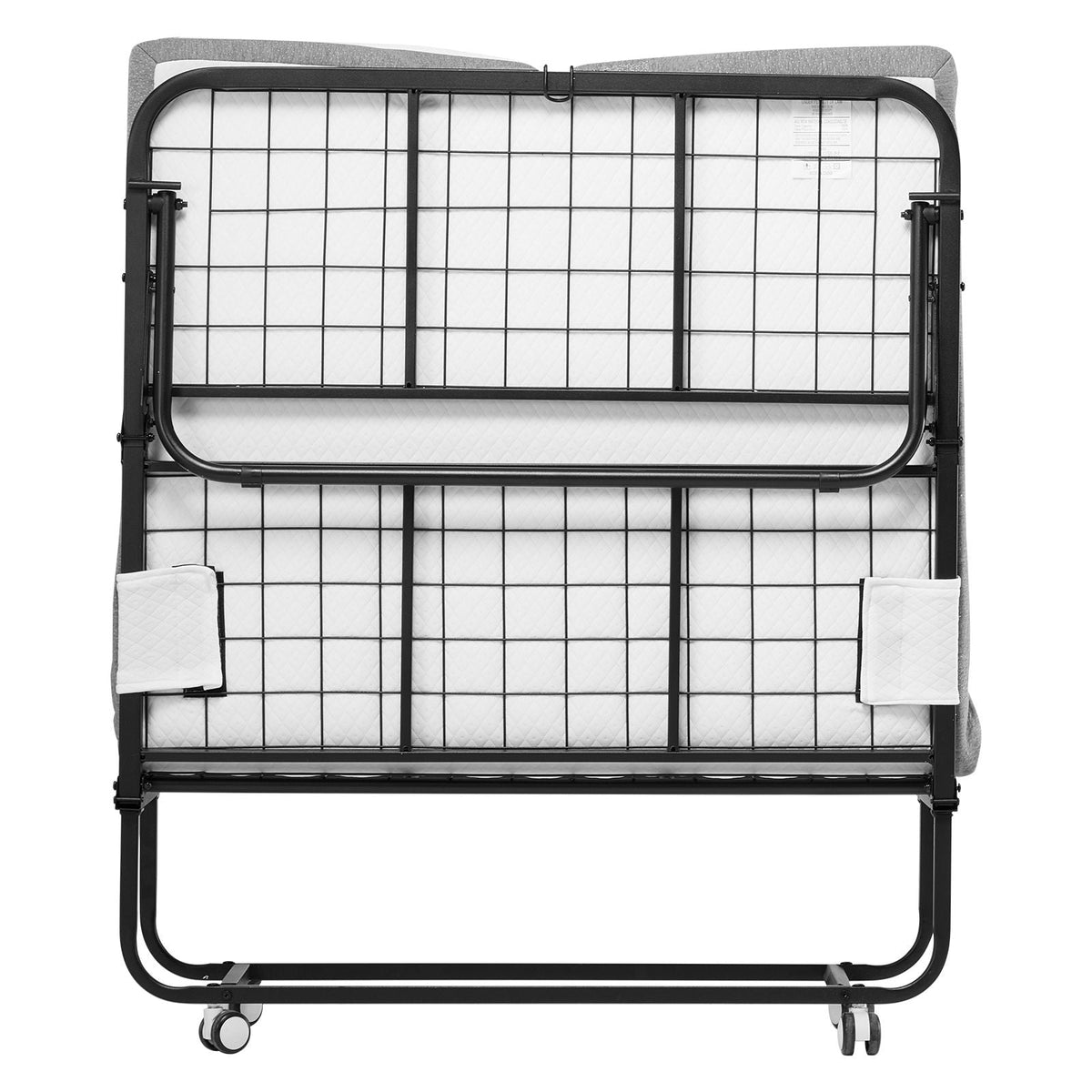 Rollaway Bed, 38 in x 75 in Folding Bed with 5 in Mattress, Twin Size Foldable Bed with Sturdy Metal Frame & Memory Foam Mattress, Portable Twin Roll Away Bed with Mattress, for Adults, Guest