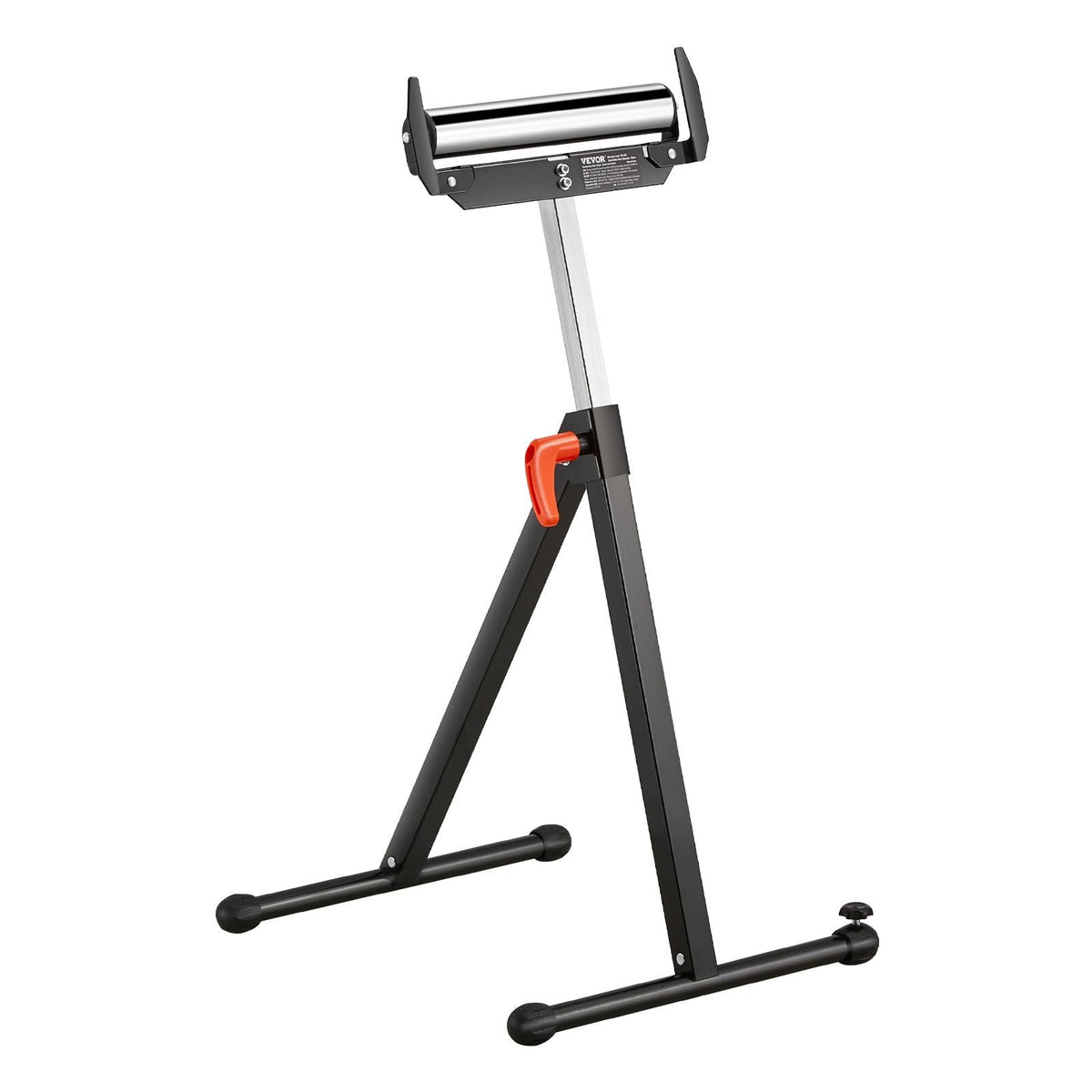 Roller Stand, 250 lb Load Capacity, 27 in-43 in Adjustable Height, Folding Heavy Duty with Edge Guides & 11.5 in Polished Steel Roller Head, for Table Saw Outfeed Woodworking Extension Support