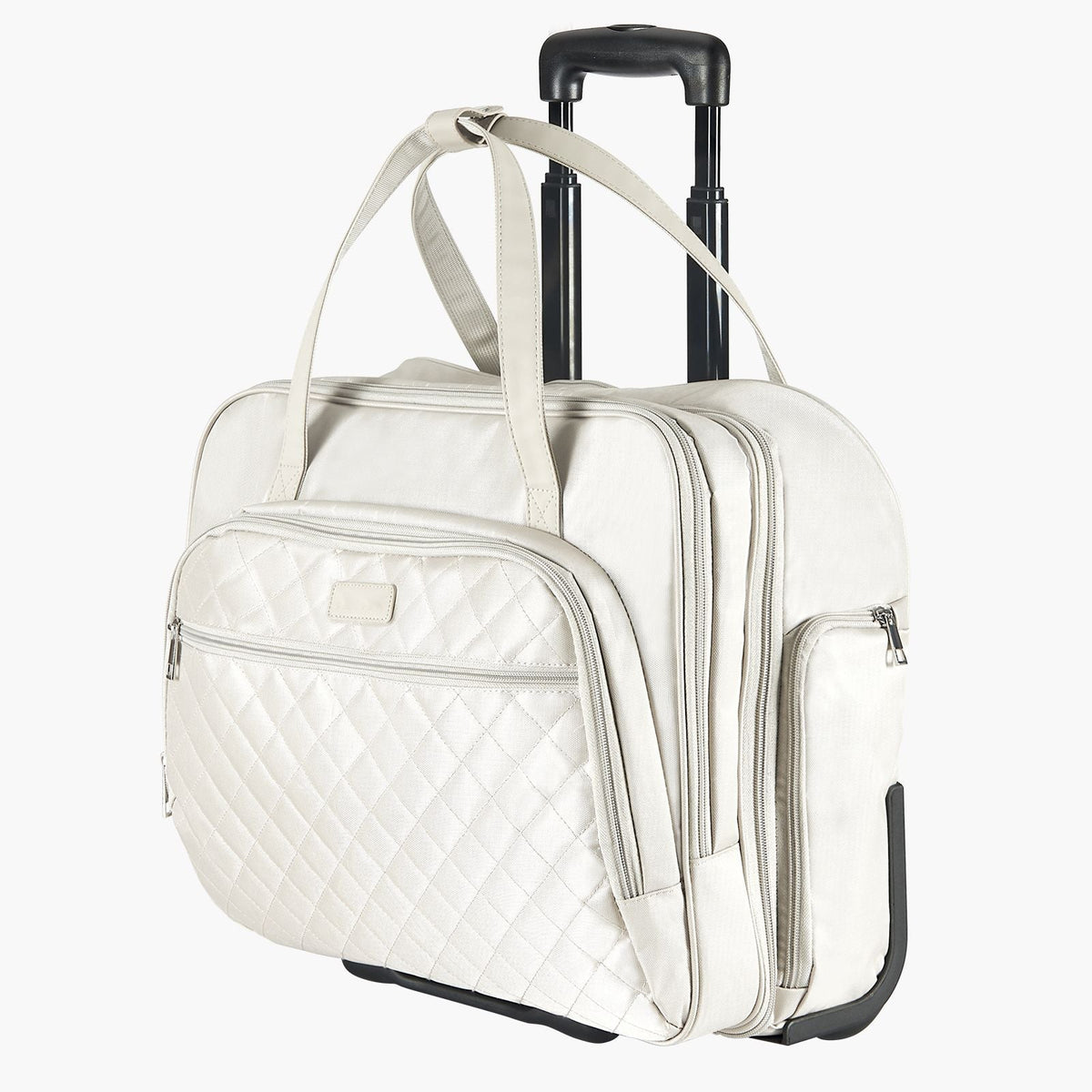 Rolling Laptop Bag, Fits Up to 15.6 Inch Laptop, Wheeled Briefcase, Roller Computer Tote Bag with 2 Fixed Wheels & Telescoping Handle, Laptop Case for Work Travel Business Office, Women Men