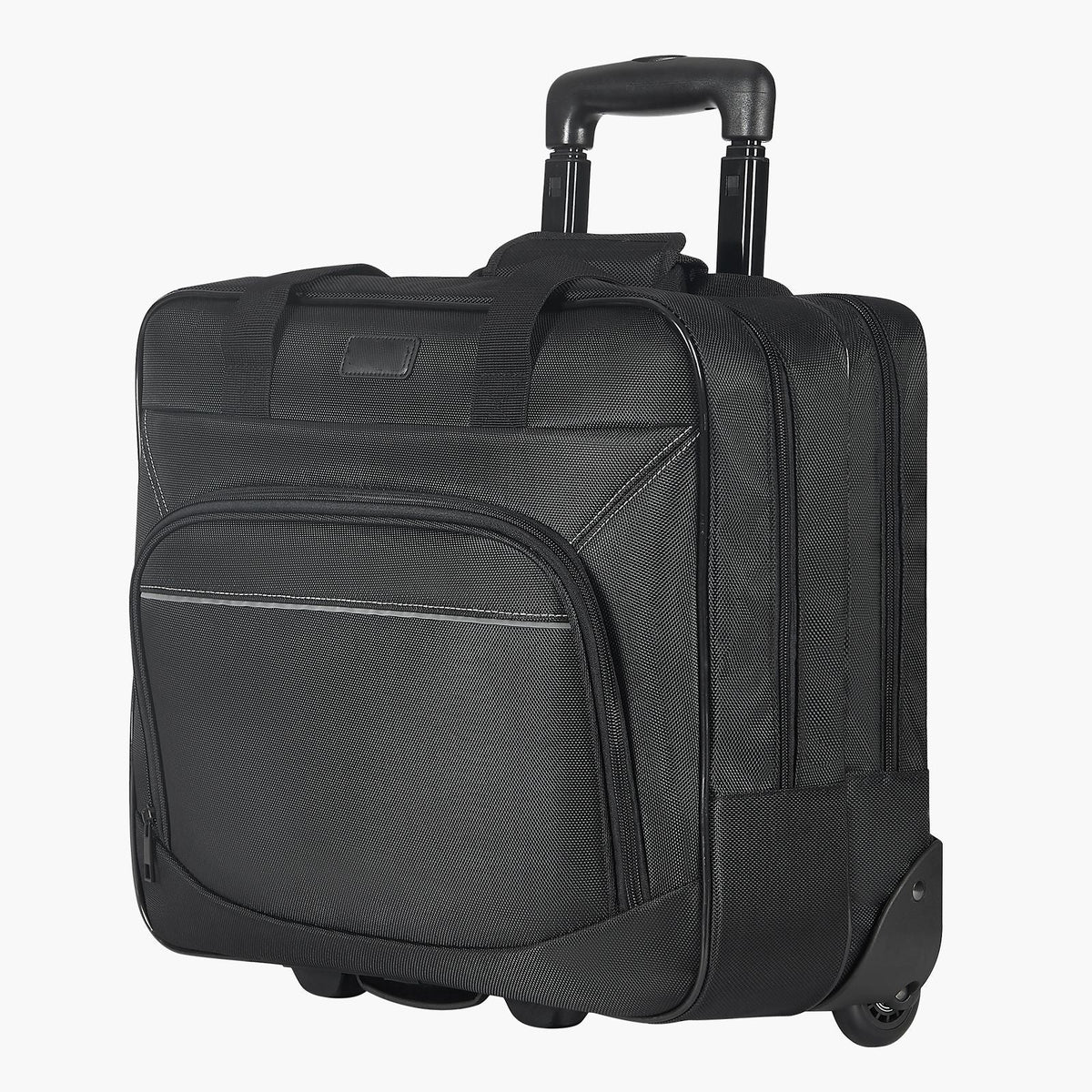 Rolling Laptop Bag, Fits Up to 15.6 Inch Laptop, Wheeled Briefcase, Roller Computer Tote Bag with Wheels & Telescoping Handle, Laptop Case for Work Travel Business Office, Women & Men (Black)