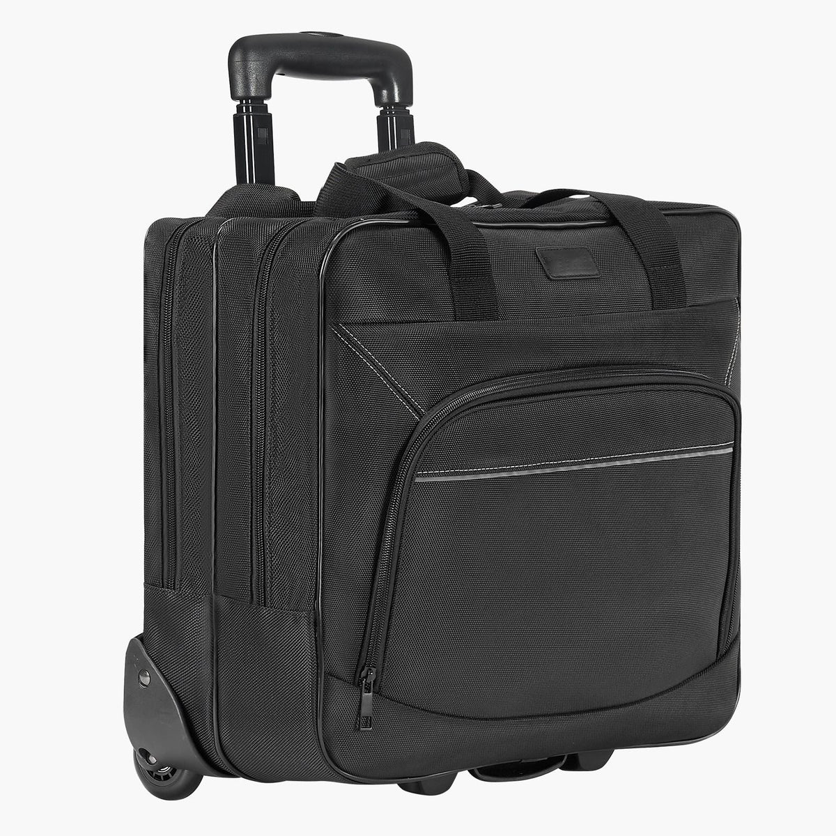 Rolling Laptop Bag, Fits Up to 15.6 Inch Laptop, Wheeled Briefcase, Roller Computer Tote Bag with Wheels & Telescoping Handle, Laptop Case for Work Travel Business Office, Women & Men (Black)