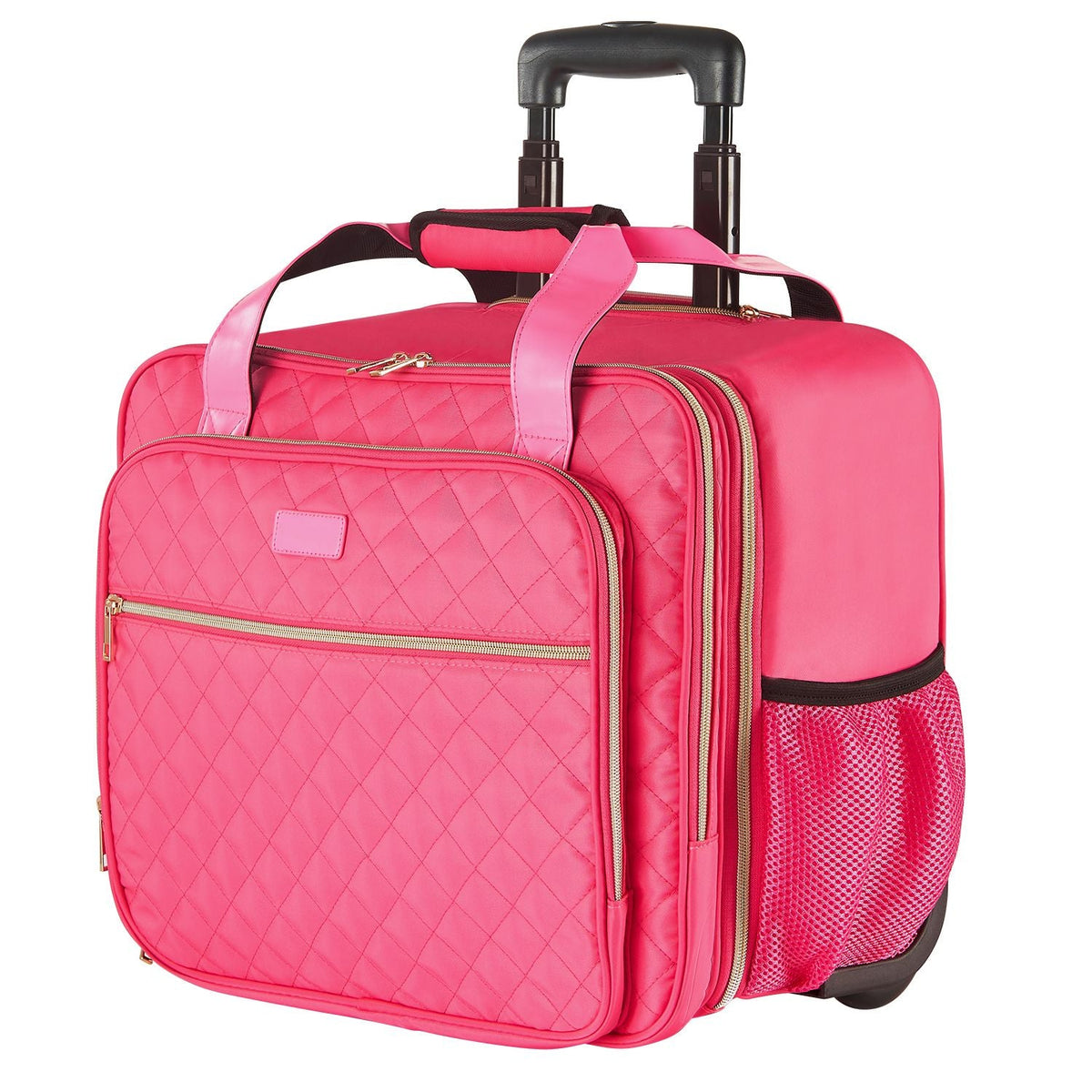 Rolling Laptop Bag, Fits Up to 17.3 Inch Laptop, Wheeled Briefcase, Roller Computer Tote Bag with 2 Fixed Wheels & Telescoping Handle, Laptop Case for Work Travel Business Office, Red