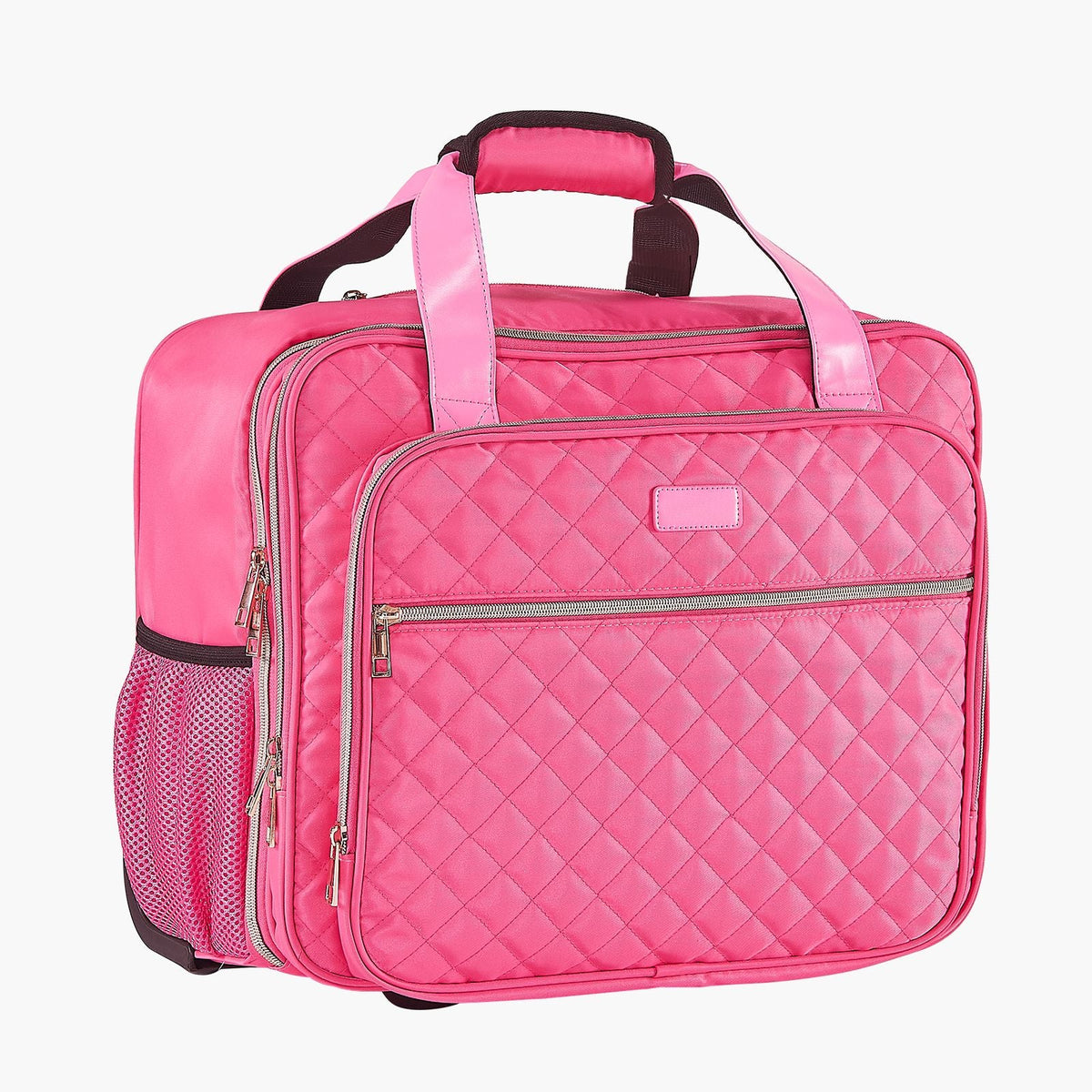 Rolling Laptop Bag, Fits Up to 17.3 Inch Laptop, Wheeled Briefcase, Roller Computer Tote Bag with 2 Fixed Wheels & Telescoping Handle, Laptop Case for Work Travel Business Office, Red