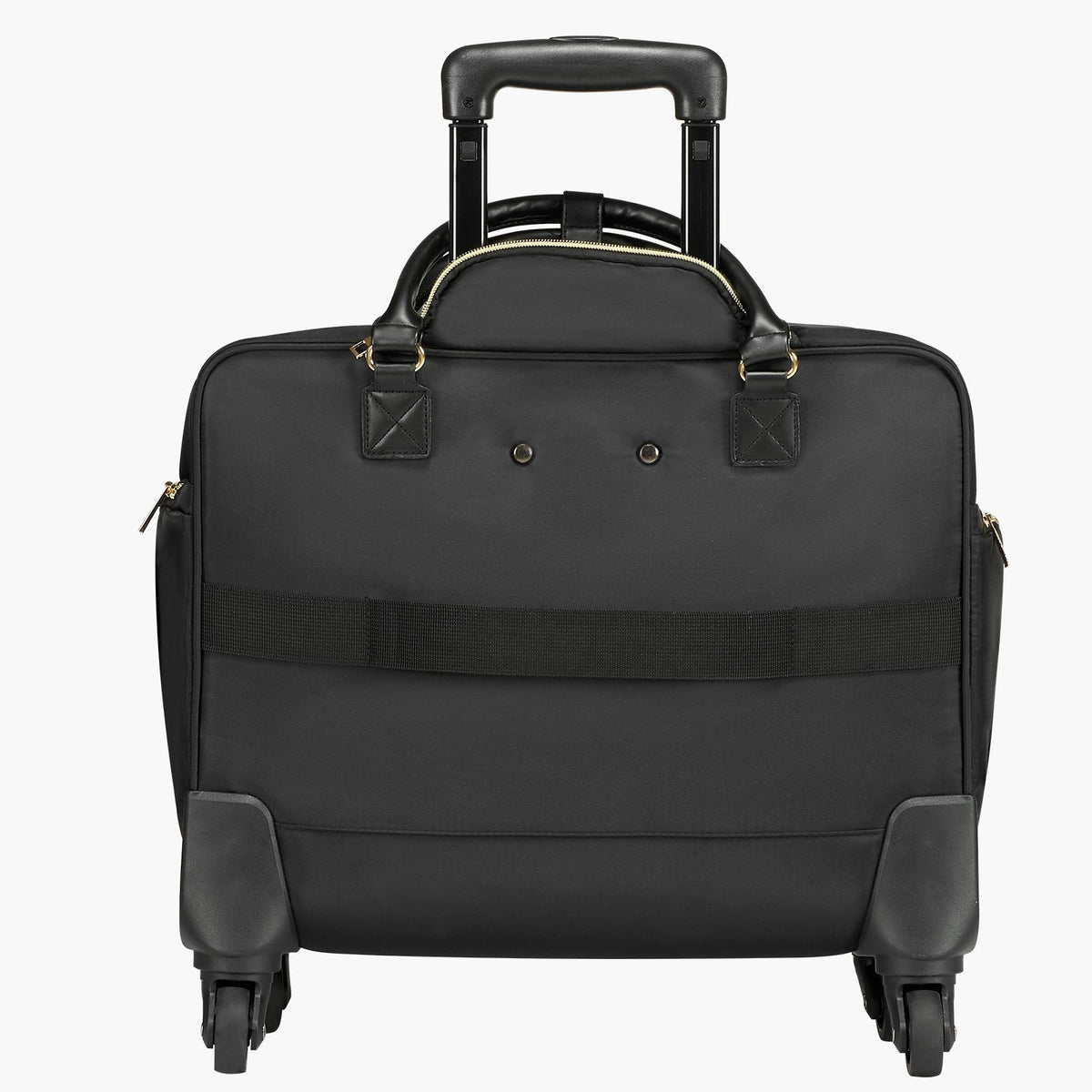 Rolling Laptop Bag, Fits Up to 17.3 Inch Laptop, Wheeled Briefcase, Roller Computer Tote Bag with 4 Spinner Wheels & TSA Lock, Laptop Case for Work Travel Business, Women & Men (Black Gold)