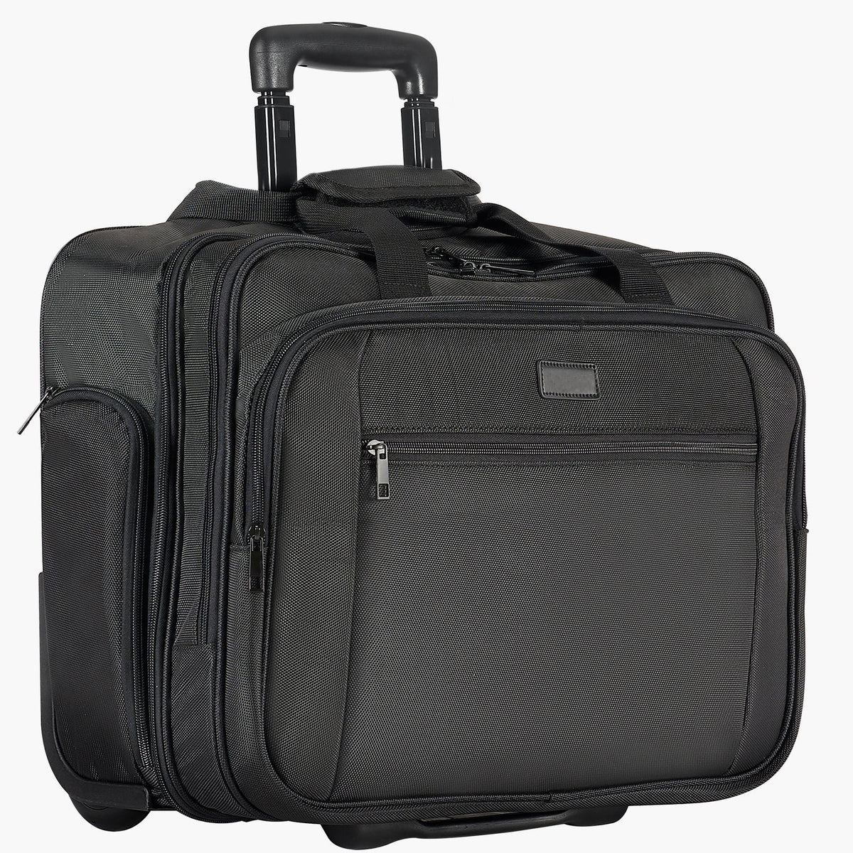 Rolling Laptop Bag, Fits Up to 17.3 Inch Laptop, Wheeled Briefcase, Roller Computer Tote Bag with Wheels & Telescoping Handle, Laptop Case for Work Travel Business Office, Women & Men (Black)