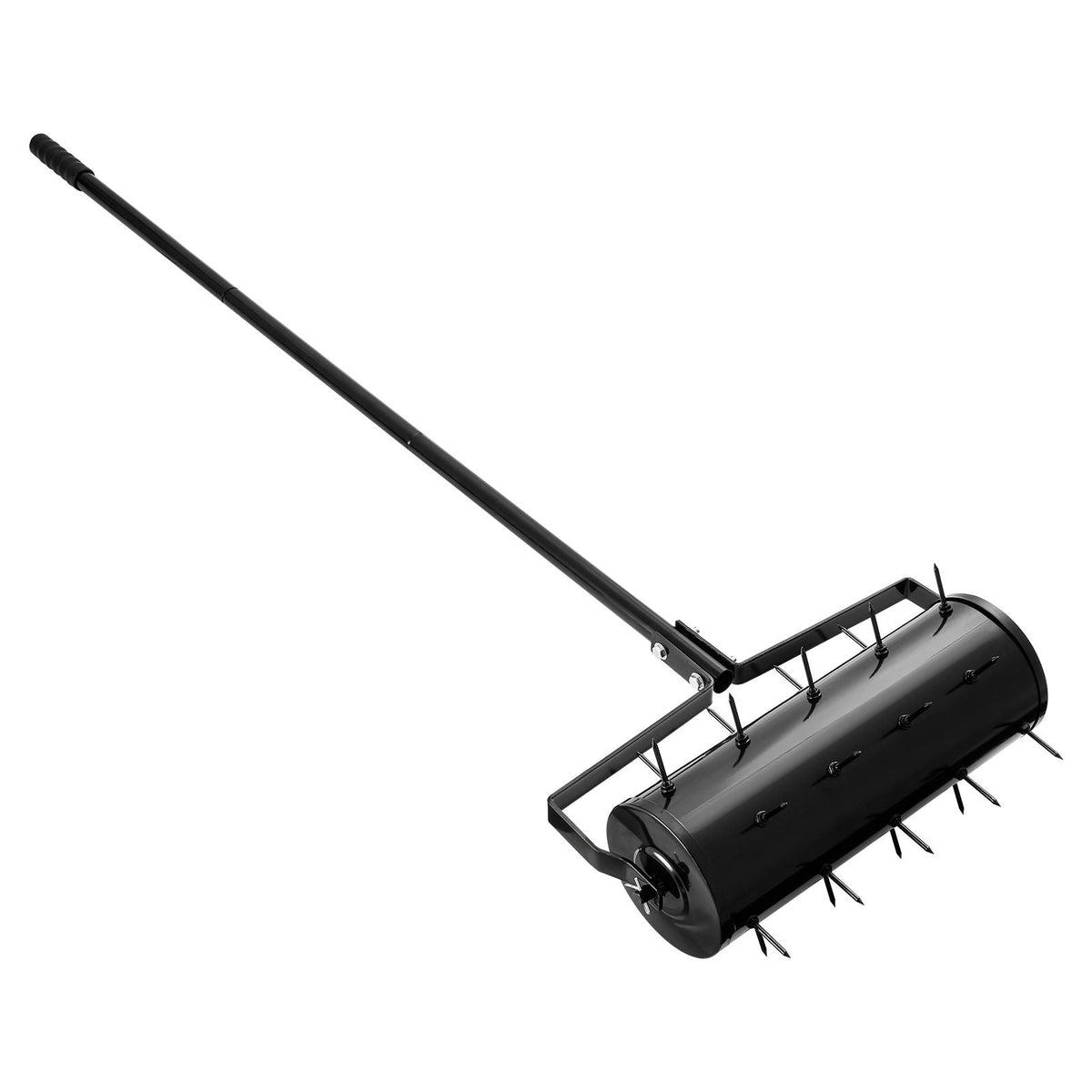 Rolling Lawn Aerator, 18-inch Heavy-Duty Manual Rolling Aerator Lawn with Detachable Handle and 27 Iron Spikes, Rolling Lawn Aeration Tool for Garden Patio Yard Compacted Soils and Lawns, Black