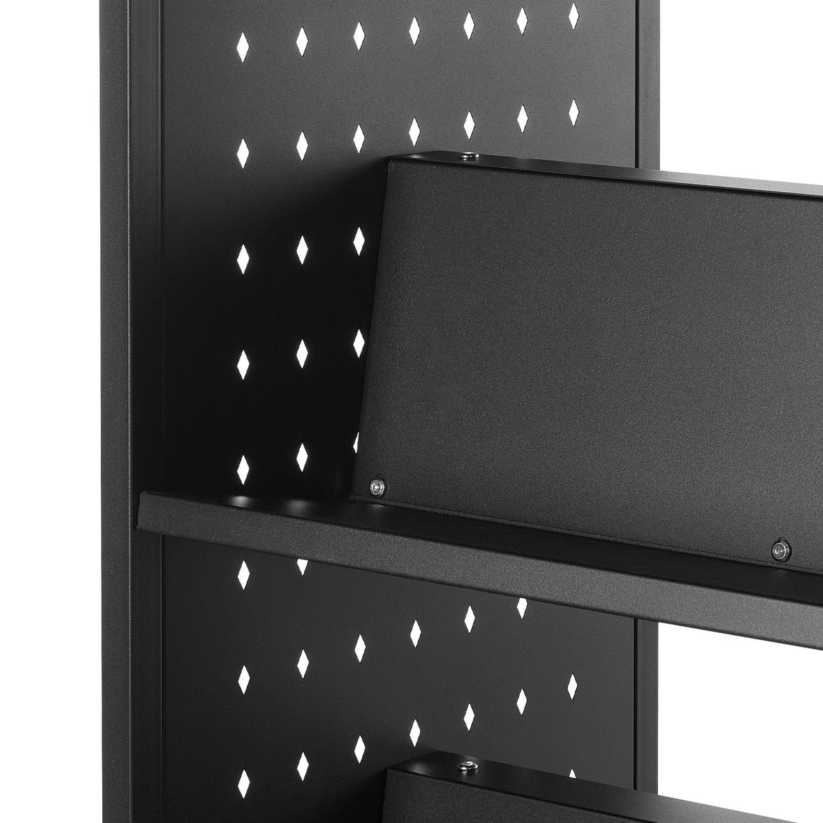 Rolling Library Book Cart, 330 lbs Capacity, 38.2 x 20.3 x 48.2-Inch Library Cart, Double Sided W-Shaped Shelves with 3-Inch Lockable Wheels, Book Truck for Home Shelves Office and School, Black