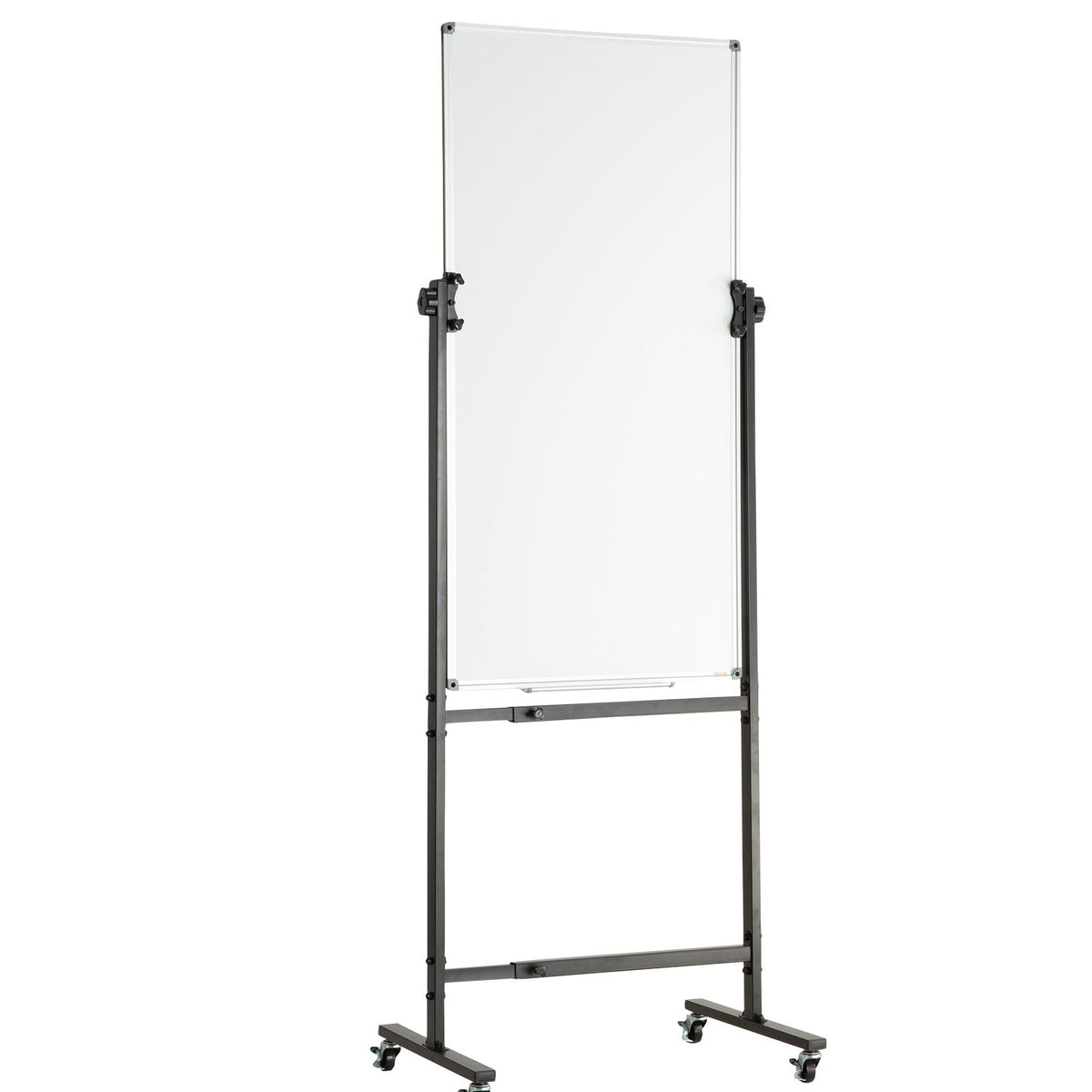 Rolling Magnetic Whiteboard, Double-sided Mobile Whiteboard 24x48 Inches, Adjustable Height Dry Erase Board with Wheels, 1 Magnetic Erase & 3 Dry Erase Markers & Movable Tray for Office School