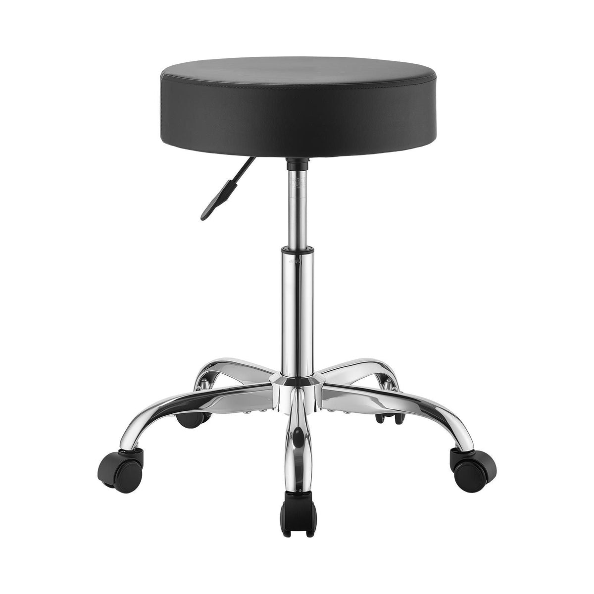 Rolling Stools with Wheels, Set of 2, 500 lbs Weight Capacity, Height Adjustable, Thick Cushion Ergonomic PU Leather Seat, 360° Swivel Round Rolling Stool Chair for Salon, Spa, Clinic, Black