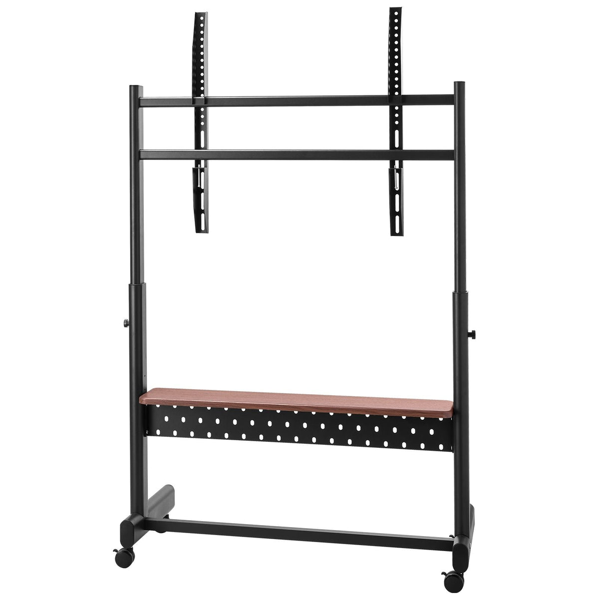 Rolling TV Stand, Mobile TV Cart for 55-100 Inch Screens, Height Adjustable Portable Monitor Stand with Tray, Holds up to 205 lbs for Living Room, Bedroom, Office, Outdoor Max VESA 800 x 600 mm