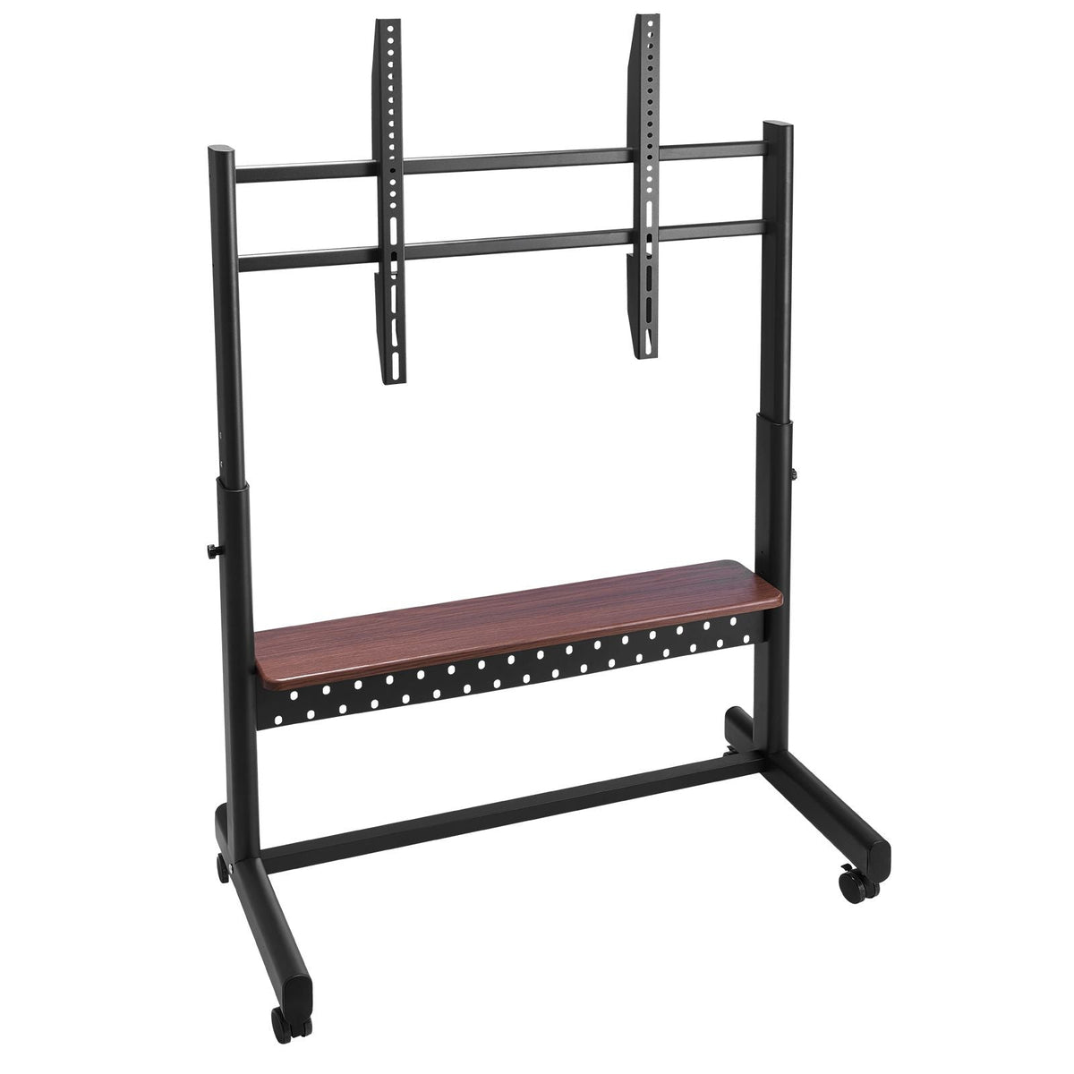 Rolling TV Stand, Mobile TV Cart for 55-100 Inch Screens, Height Adjustable Portable Monitor Stand with Tray, Holds up to 205 lbs for Living Room, Bedroom, Office, Outdoor Max VESA 800 x 600 mm