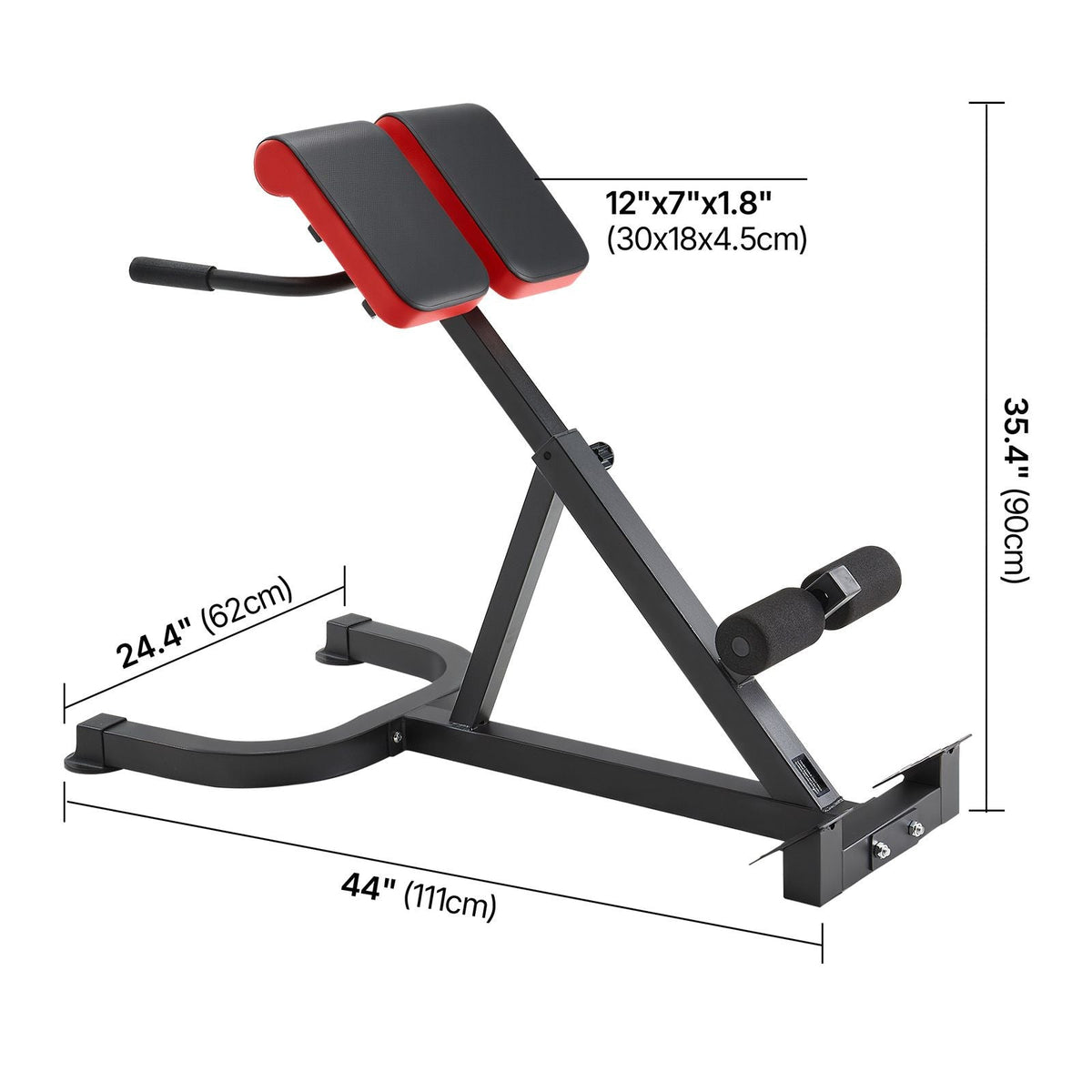 Roman Chair Hyperextension Bench, 300 lbs Adjustable Extension Machine, Multi-Function Exercise Equipment for Glute, Hamstring, Lower Back, and Ab Workout, Fitness Weight Bench for Home Gym