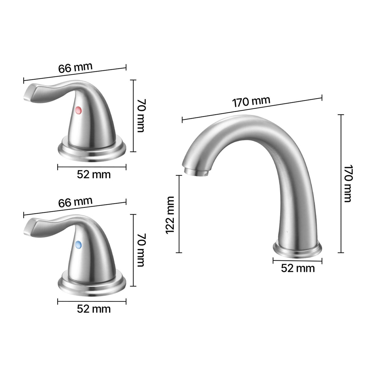 Roman Tub Faucet, 3 Hole Waterfall Bathtub Faucet, Gooseneck Bath Tubs Faucets Set with 2 Handles, Roman Tub Faucets Deck Mount for Adult Bathing, Brushed Stainless Steel, High Arc Spout
