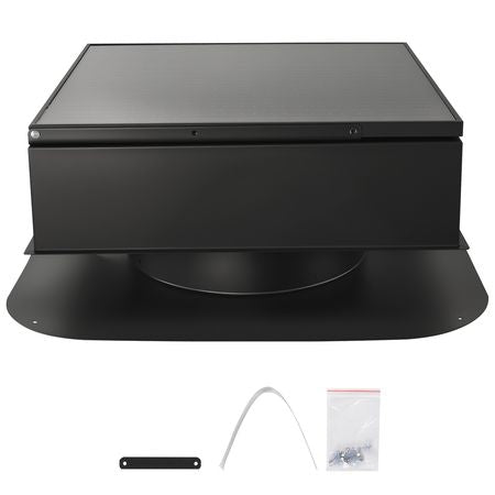 Roof Attic Exhaust Fan, 35W Smart Solar Roof Ventilation Fan Auto Temperature Control, 2400 CFM Airflow Built-in Brushless DC Motor for Cooling and Dehumidification, No Remote