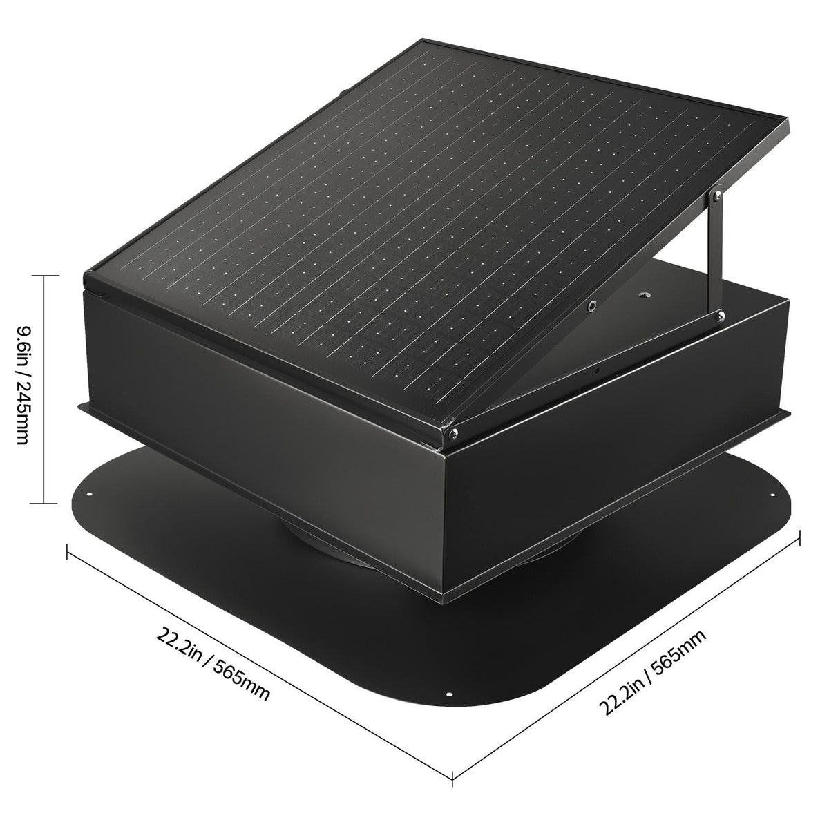 Roof Attic Exhaust Fan, 35W Smart Solar Roof Ventilation Fan Auto Temperature Control, 2400 CFM Airflow Built-in Brushless DC Motor for Cooling and Dehumidification, No Remote