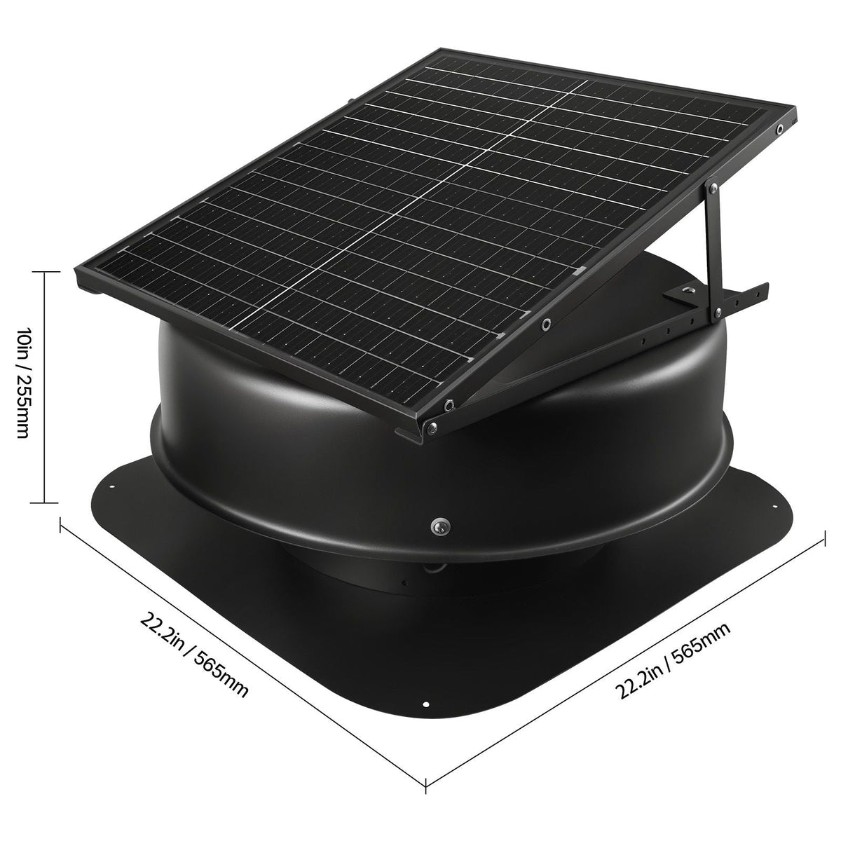 Roof Attic Exhaust Fan, 50W Smart Solar Roof Ventilation Fan with Thermostat, Remote Control, 3000 CFM Airflow Built-in Smoke Sensor with Auto Stop for Cooling and Dehumidification