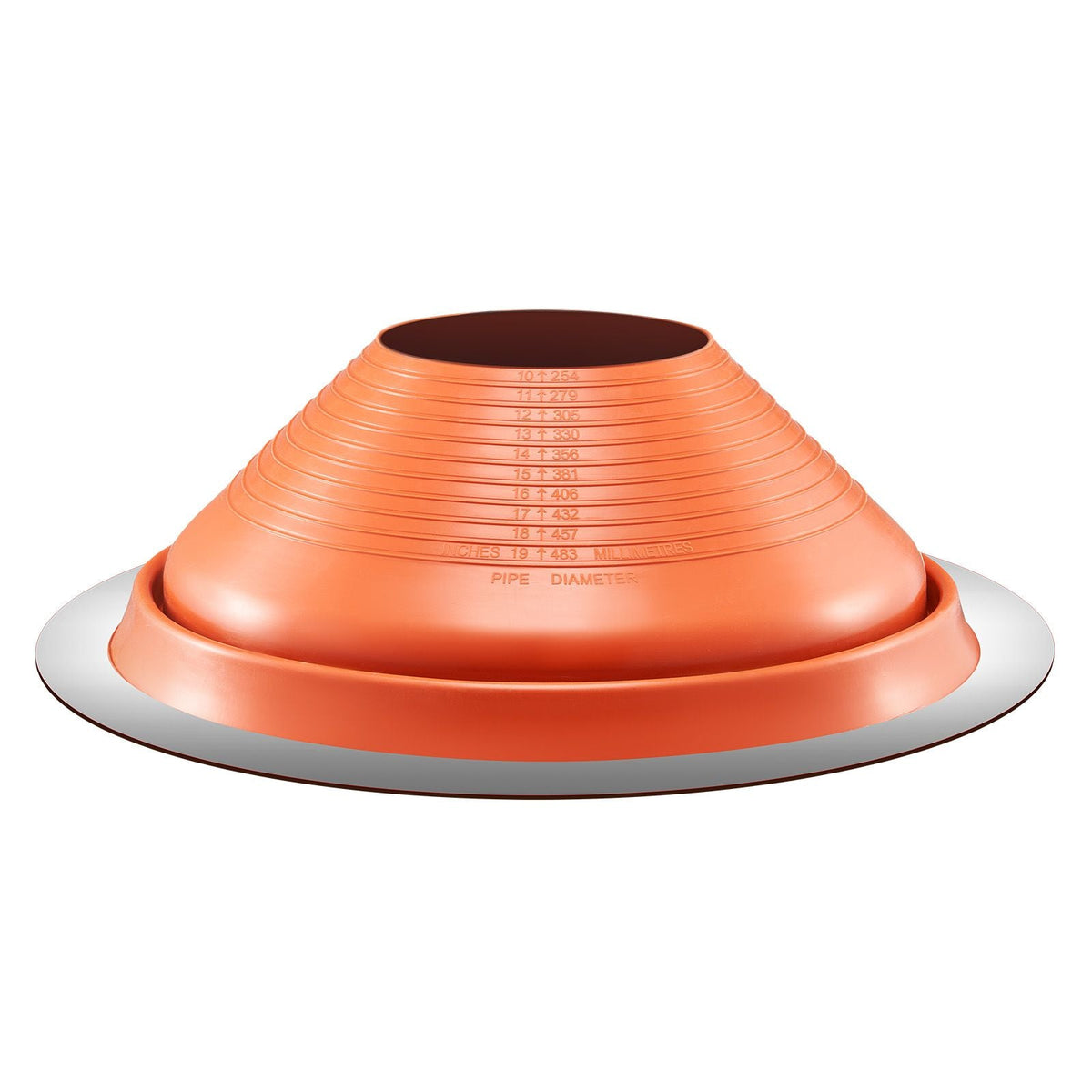 Roof Pipe Flashing Boot, Fit Pipe OD 10" to 19", Flexible Silicone Roofing Jack Pipe Flashing, High Temp -101 Fahrenheit to 437 Fahrenheit, Lasting Round Red Metal Base
