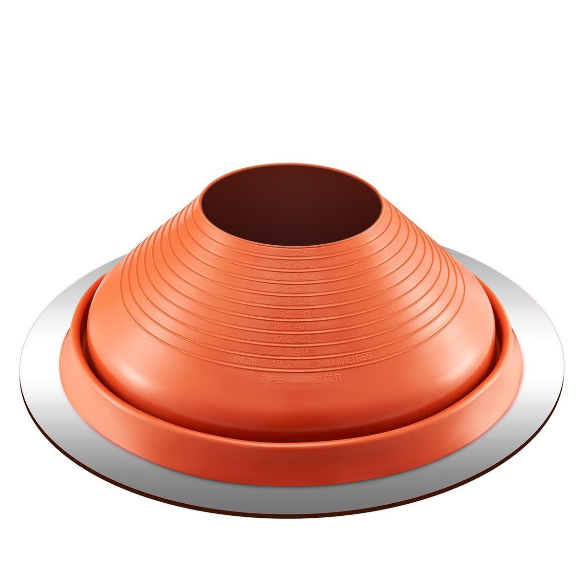 Roof Pipe Flashing Boot, Fit Pipe OD 10" to 19", Flexible Silicone Roofing Jack Pipe Flashing, High Temp -101 Fahrenheit to 437 Fahrenheit, Lasting Round Red Metal Base