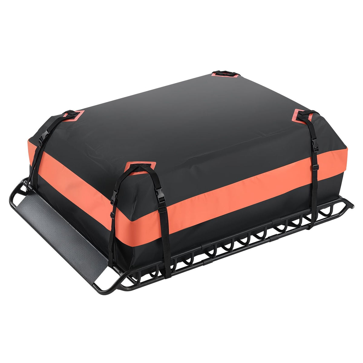 Roof Rack Basket, 51 x 36 x 4.1 in, Universal Rooftop Cargo Carrier with 1120 x 870 x 260 mm Cargo Bag, Net, Ratchet Straps, 200 lbs Max Load Capacity Car Top Luggage Holder, for SUV Truck Car