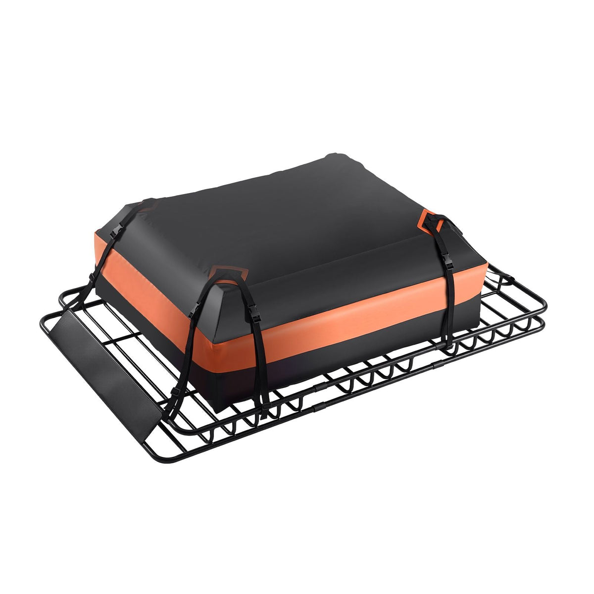 Roof Rack Basket, 64 x 39 x 4.1 in, Universal Rooftop Cargo Carrier with 44.1 x 34.3 x 10.2 in Cargo Bag, Net, Ratchet Straps, 250 lbs Max Load Capacity Car Top Luggage Holder, for SUV Truck Car