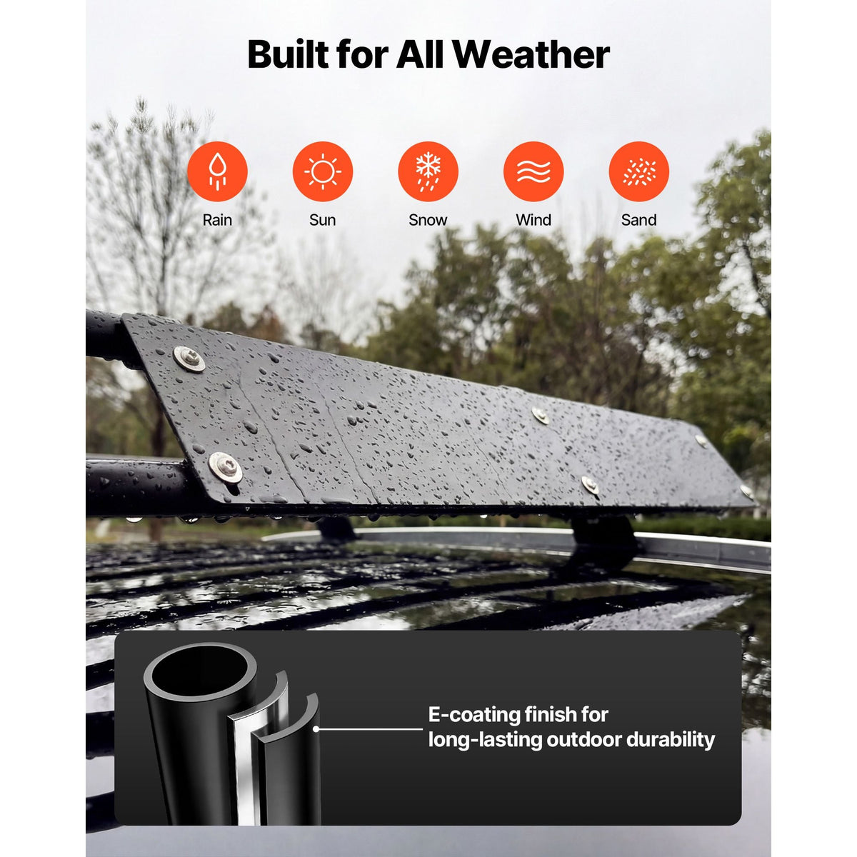 Roof Rack Cargo Basket, 46 x 36 x 4 in, Heavy Duty Roof Top Carrier Basket with Folding Design, 200 lbs Capacity, All-Weather Easy-Install Car Top Luggage Holder, Universal Fit for SUV Truck Car