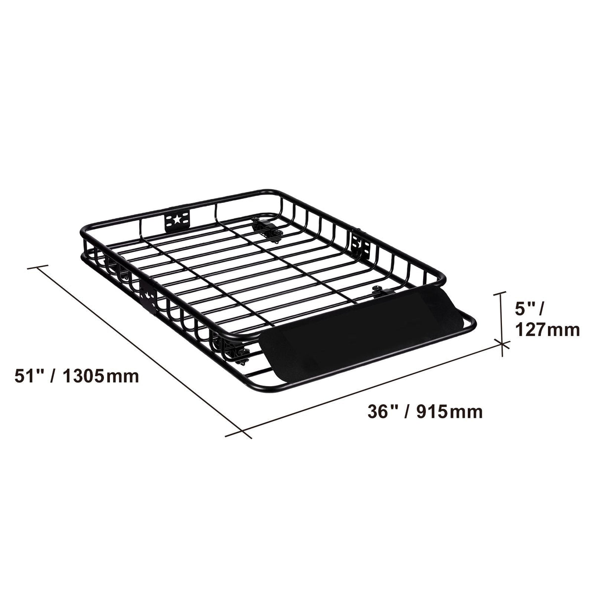 Roof Rack Cargo Basket, 51" x 36" x 5" Rooftop Cargo Carrier w/ 15 Cu Ft Waterproof Cargo Bag, 200 LBS Capacity Universal Rack Carrier for SUV, Truck