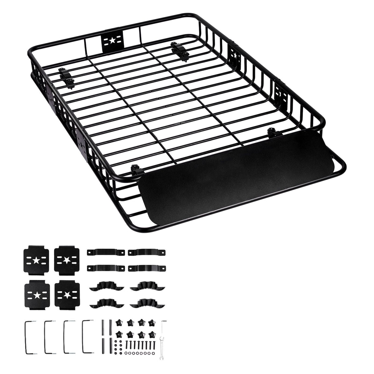 Roof Rack Cargo Basket, 64" x 39" x 6" Rooftop Cargo Carrier with Extension, Heavy-duty Steel 200 LBS Capacity Universal Roof Rack Basket, Luggage Holder for SUV, Truck