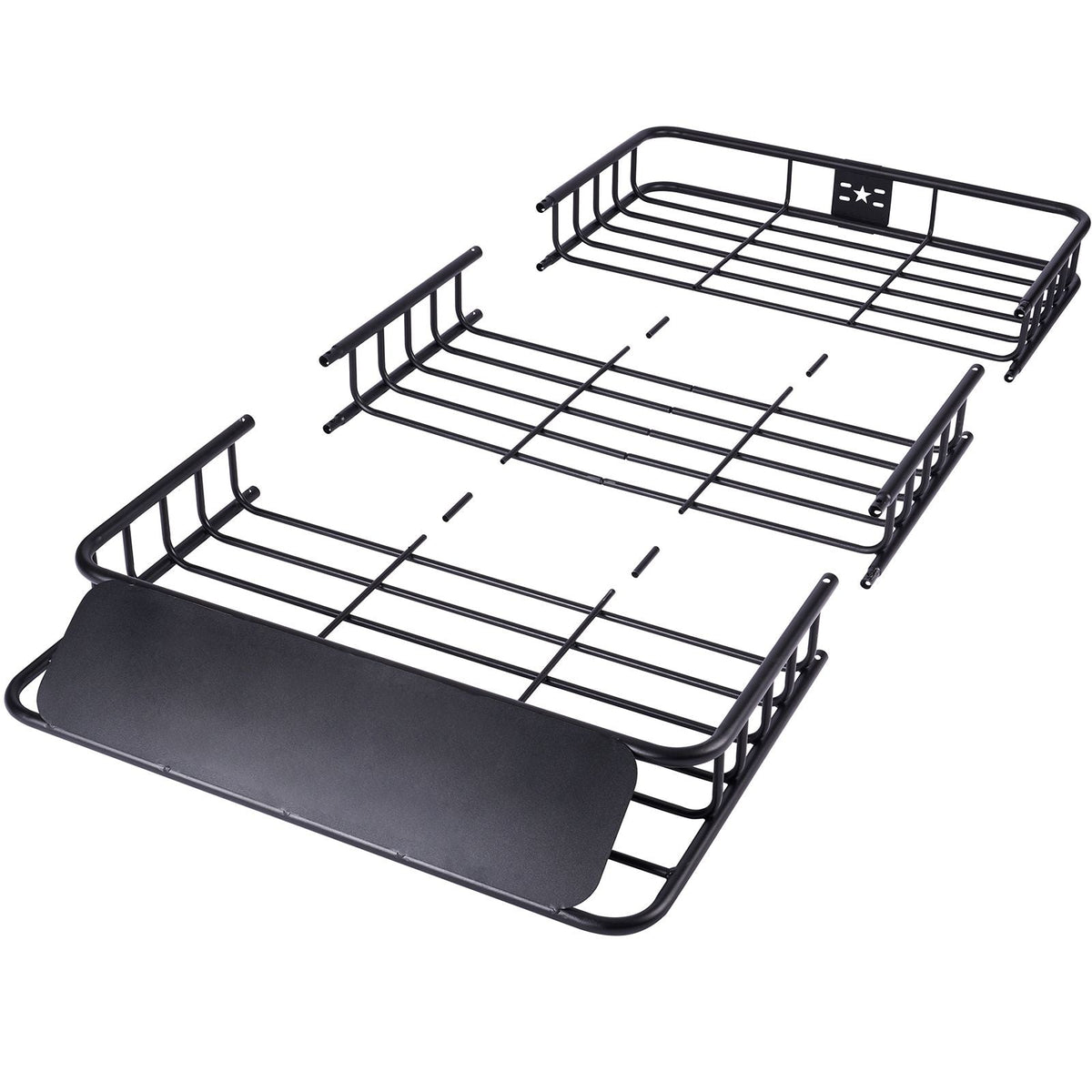 Roof Rack Cargo Basket, 64" x 39" x 6" Rooftop Cargo Carrier with Extension, Heavy-duty Steel 200 LBS Capacity Universal Roof Rack Basket, Luggage Holder for SUV, Truck