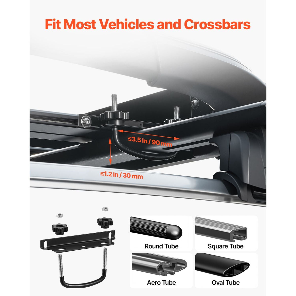 Roof Rack Cargo Carrier, 48 x 40 x 5.6 in, Universal Rooftop Cargo Basket, Car Top Luggage Holder with 150 lbs Max Load Capacity, 4.1 in Fence, Anti-Rust Alloy Steel, Wind Fairing, for SUV Car