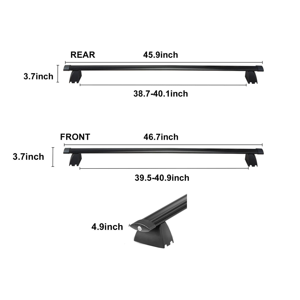 Roof Rack Cross Bars, Compatible with 2011-2021 Jeep Grand Cherokee with Grooved Side Rails, 200lbs Load Capacity, Aluminum Crossbars with Locks, for Rooftop Cargo Carrier Bag Luggage Kayak Bike