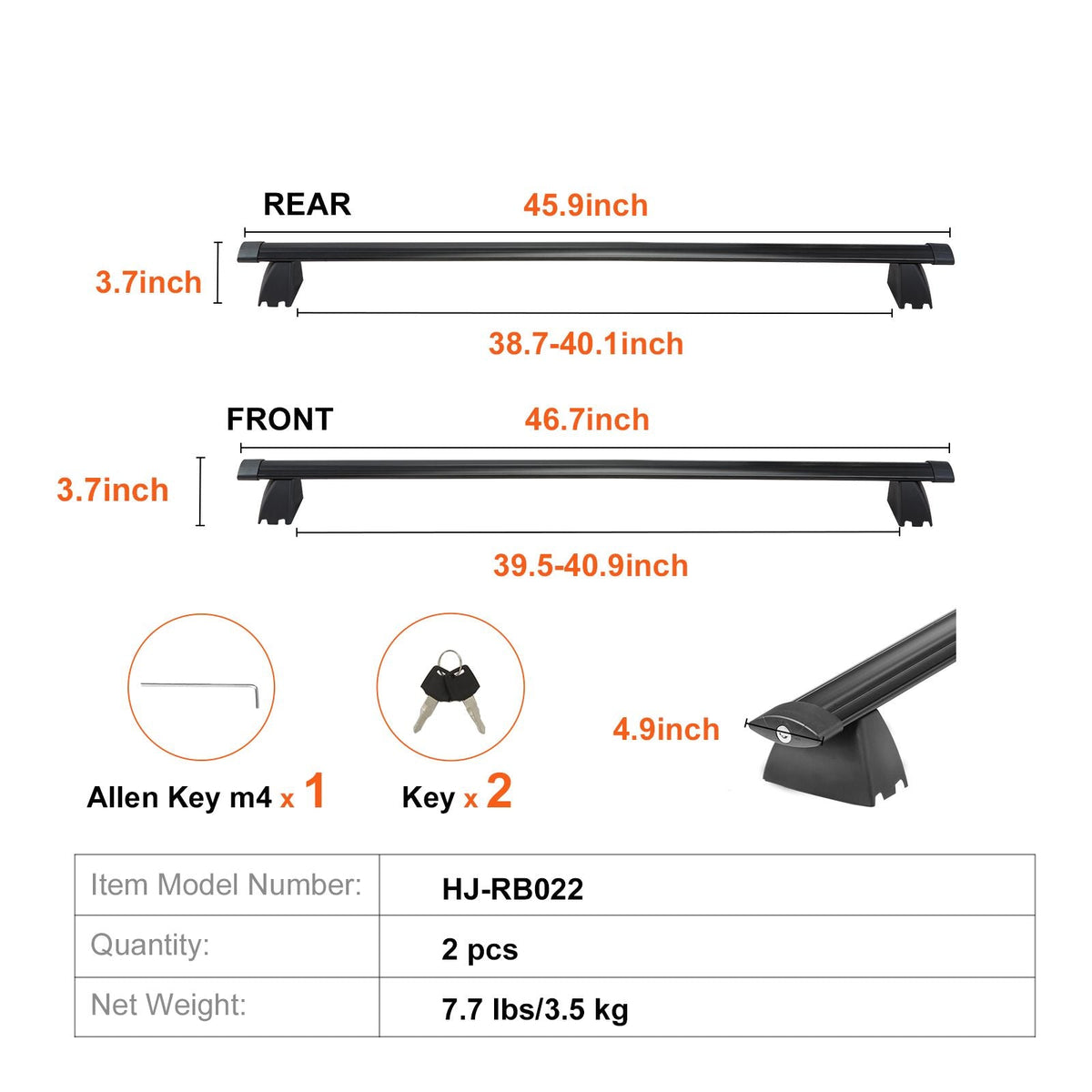 Roof Rack Cross Bars, Compatible with 2011-2021 Jeep Grand Cherokee with Grooved Side Rails, 200lbs Load Capacity, Aluminum Crossbars with Locks, for Rooftop Cargo Carrier Bag Luggage Kayak Bike