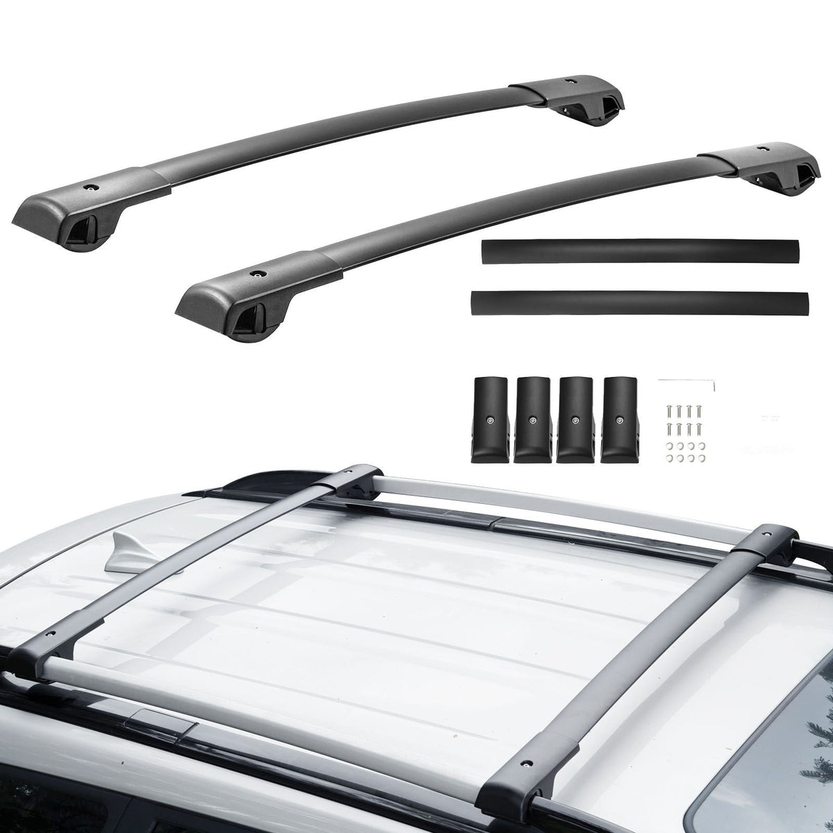 Roof Rack Cross Bars, Fit for 2014-2021 Subaru Forester with Raised Side Rails, 200 lbs Load Capacity, Aluminum Crossbars with Locks, for Rooftop Cargo Carrier Bag Luggage Kayak Bike