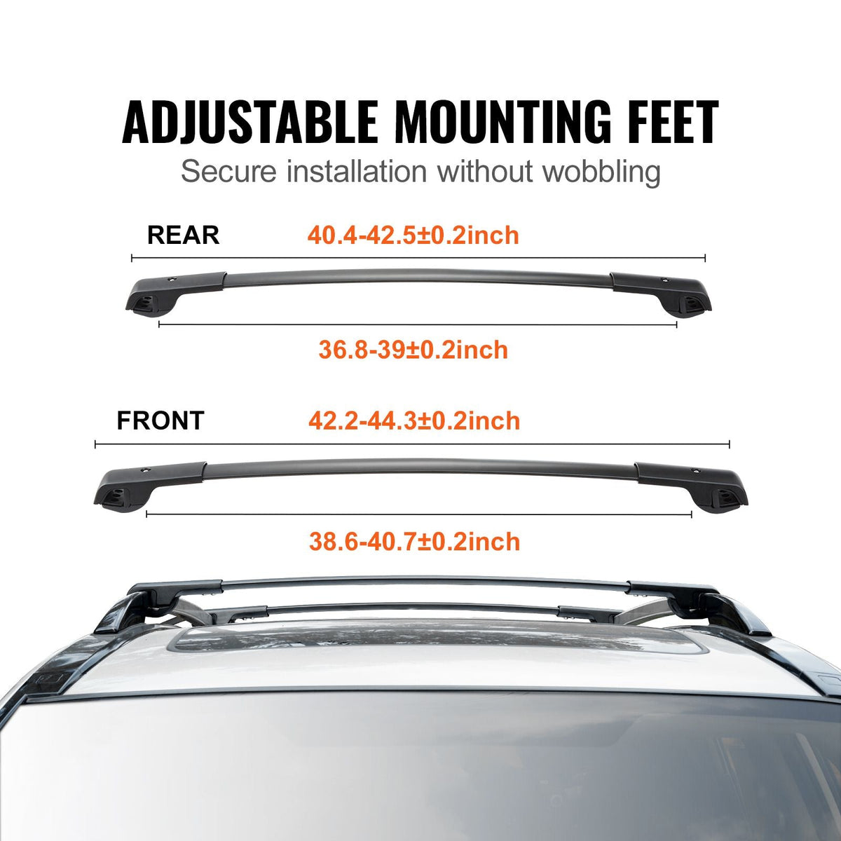 Roof Rack Cross Bars, Fit for 2014-2021 Subaru Forester with Raised Side Rails, 200 lbs Load Capacity, Aluminum Crossbars with Locks, for Rooftop Cargo Carrier Bag Luggage Kayak Bike