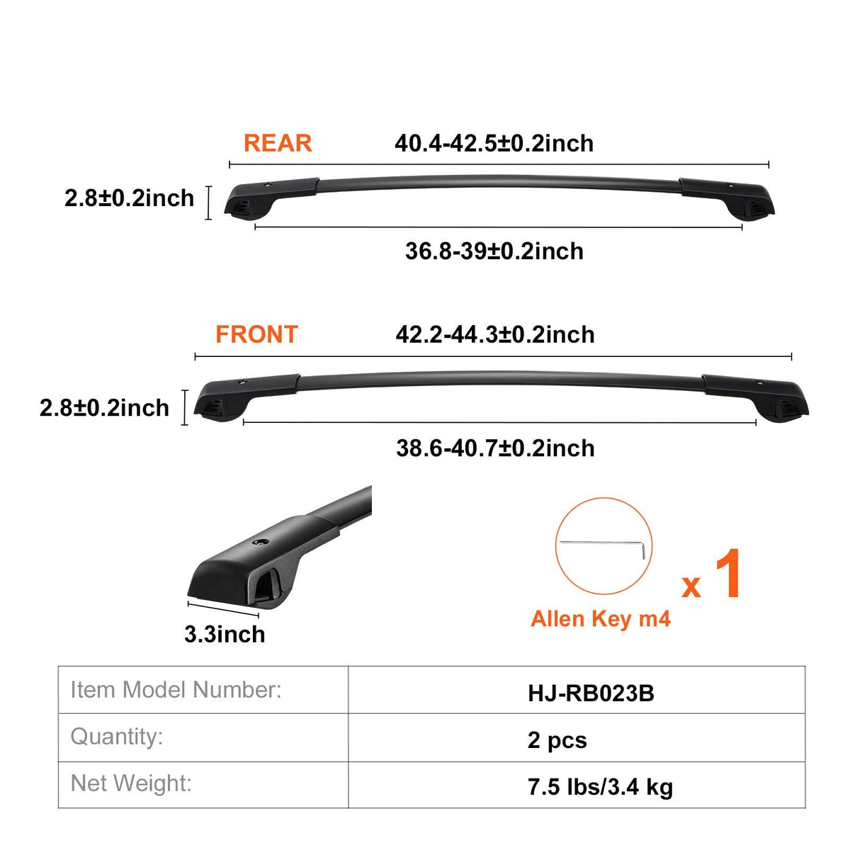 Roof Rack Cross Bars, Fit for 2014-2021 Subaru Forester with Raised Side Rails, 200 lbs Load Capacity, Aluminum Crossbars with Locks, for Rooftop Cargo Carrier Bag Luggage Kayak Bike