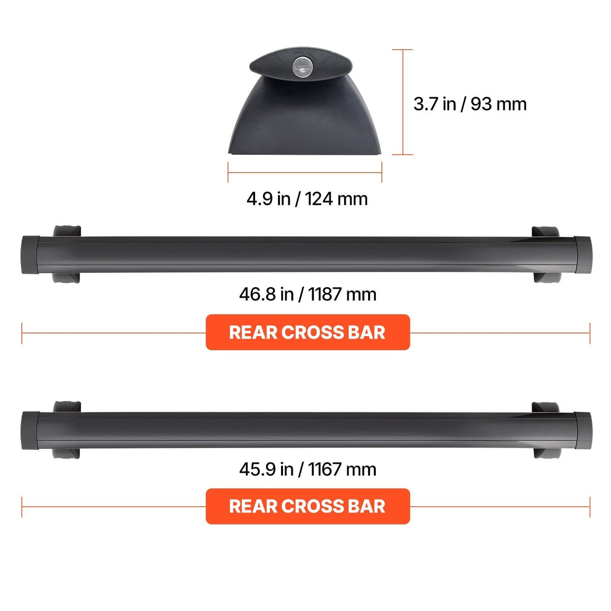 Roof Rack Cross Bars, Fits Jeep Grand Cherokee 2011-2021 (With Grooved Side Rails), 200 LBS Capacity, Lockable Heavy Duty Aluminum Crossbar Racks Roof Rail Rooftop Luggage Canoe