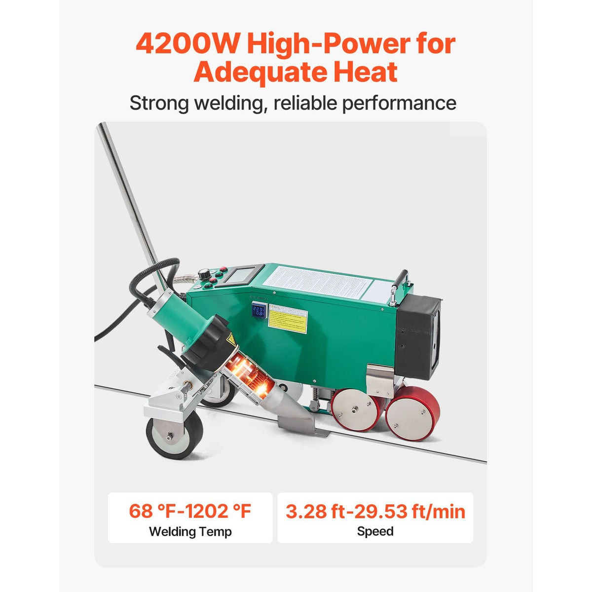 Roofing Hot Air Welder, 4200W 220V High Power Plastic PVC TPO CPE Welding Machine - 1.57" Welding Width 0.04-0.12" Thickness, 68 Fahrenheit-1202 Fahrenheit Heat Roofing Welding Tool
