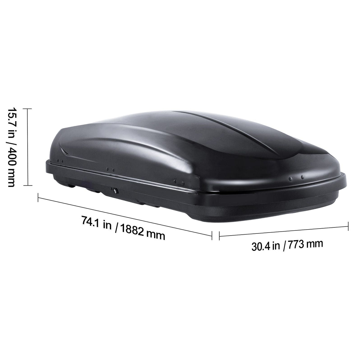 Rooftop Cargo Carrier, 14 Cubic Feet Roof Cargo Box, ABS Hard Shell Roof Box, with Dual-Sided Opening and 2 Reinforced Straps, Aerodynamic, Suitable for most Crossbar, for Car, Wagon, SUV, Black