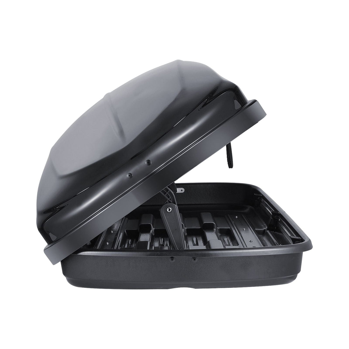 Rooftop Cargo Carrier, 14 Cubic Feet Roof Cargo Box, ABS Hard Shell Roof Box, with Dual-Sided Opening and 2 Reinforced Straps, Aerodynamic, Suitable for most Crossbar, for Car, Wagon, SUV, Black