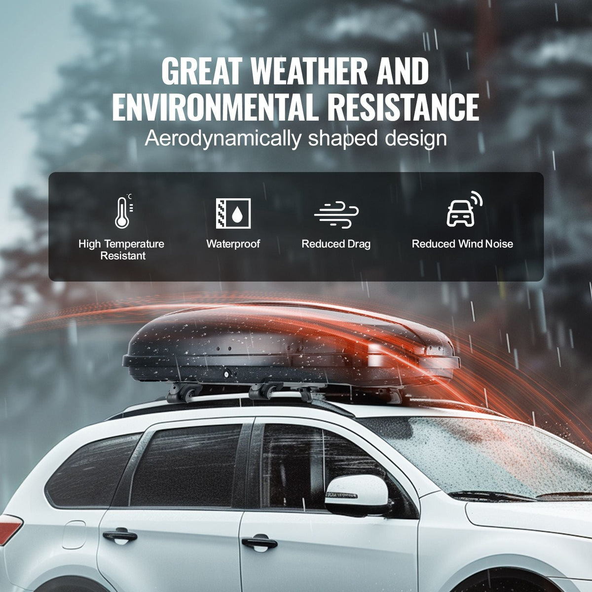 Rooftop Cargo Carrier, 8 Cubic Feet Roof Cargo Box, ABS Hard Shell Roof Box, with Dual-Sided Opening and 2 Reinforced Straps, Aerodynamic, Suitable for most Crossbar, for Car, Wagon, SUV, Black