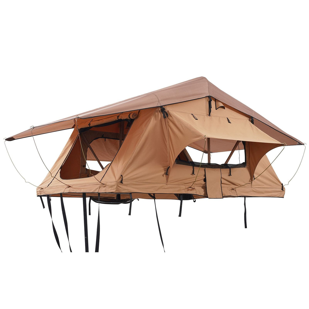 Rooftop Tent Hard Shell, Naturnest Rooftop Tent Hardshell for 2-3 Person, Folding Hard Shell Roof Top Tent with Telescopic Ladder Mattress PVC Cover Bag, Waterproof for Jeep SUV Van Pickup Truck