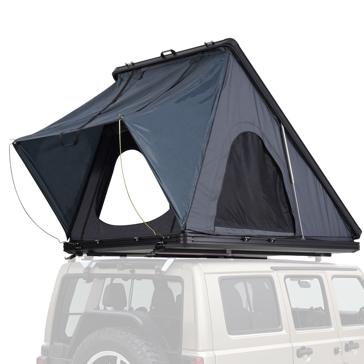 Rooftop Tent Hard Shell, Naturnest Rooftop Tent Hardshell for 2-3 Person, Hard Shell Roof Top Tent with Telescopic Ladder Thick Mattress, Waterproof Windproof for Jeep SUV Van Pickup Truck