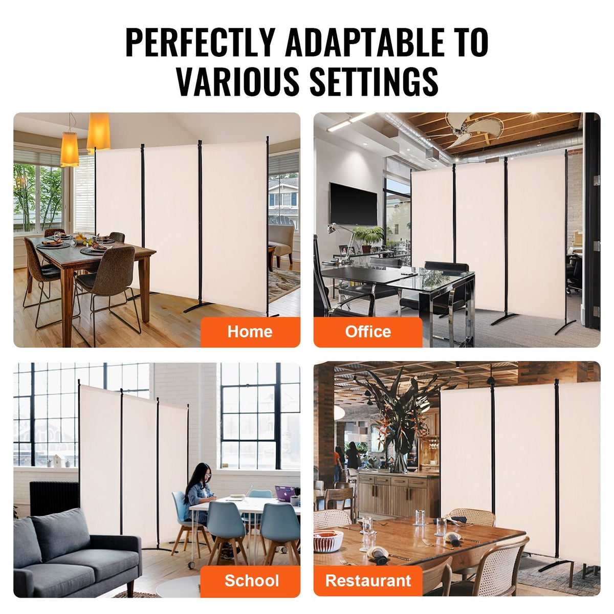 Room Divider, 3 Panel Room Divider, Folding Privacy Screen and Portable Partition Divider for Room Separation, Freestanding Room Partitions for Office, Bedroom, Study, Beige