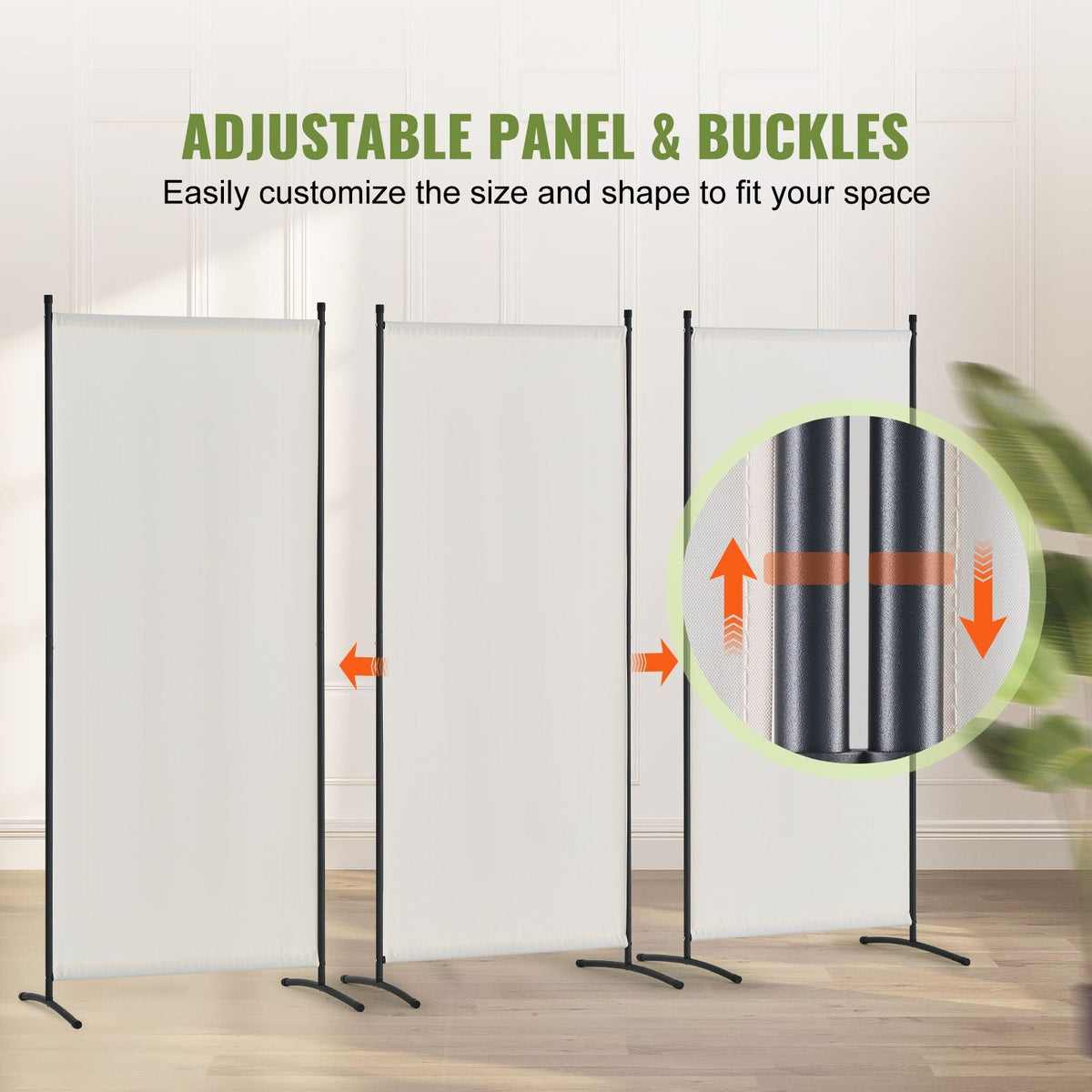 Room Divider, 3 Panel Room Dividers and Folding Privacy Screens , Fabric Partition Room Dividers for Office, Bedroom, Dining Room, Study, Freestanding, White