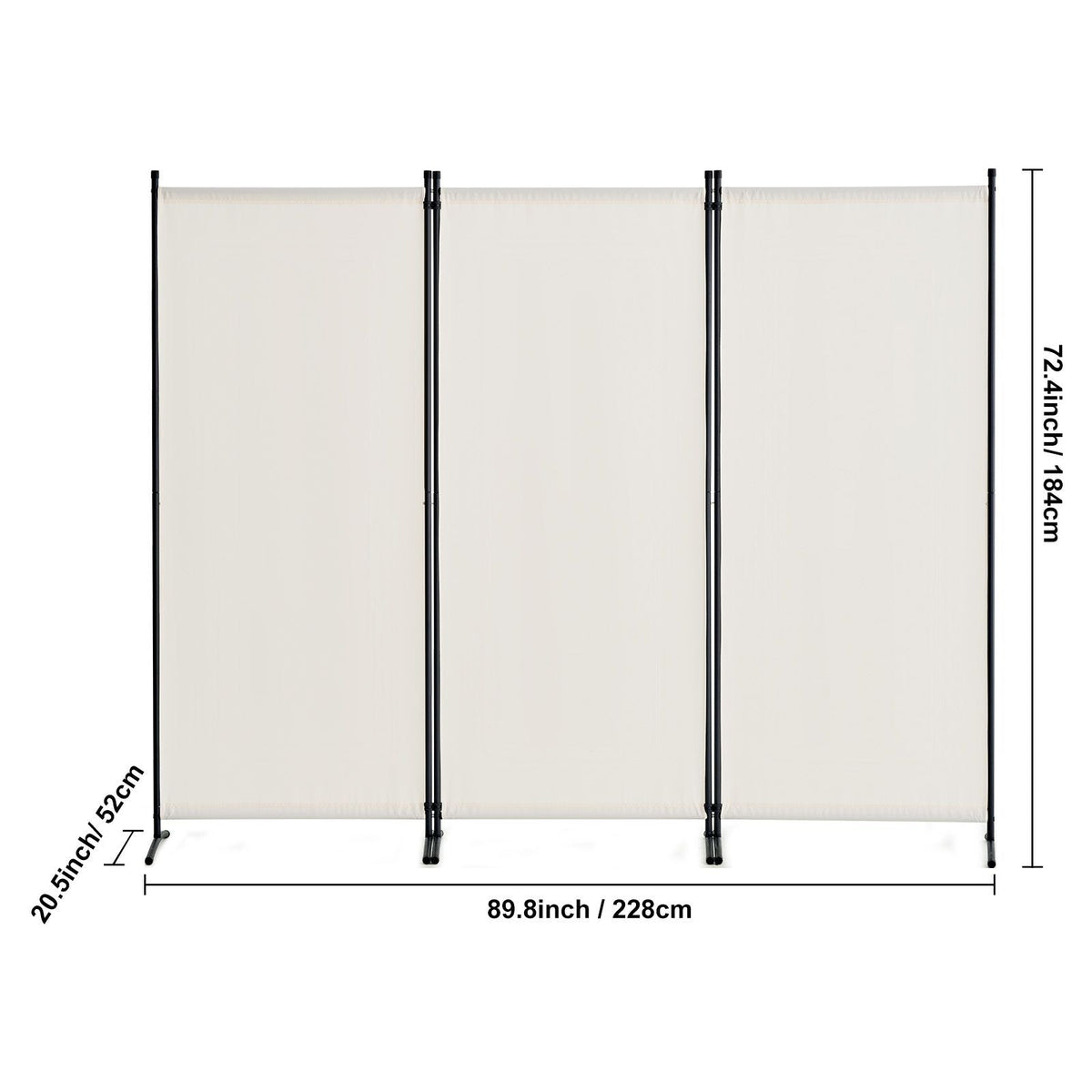 Room Divider, 3 Panel Room Dividers and Folding Privacy Screens , Fabric Partition Room Dividers for Office, Bedroom, Dining Room, Study, Freestanding, White