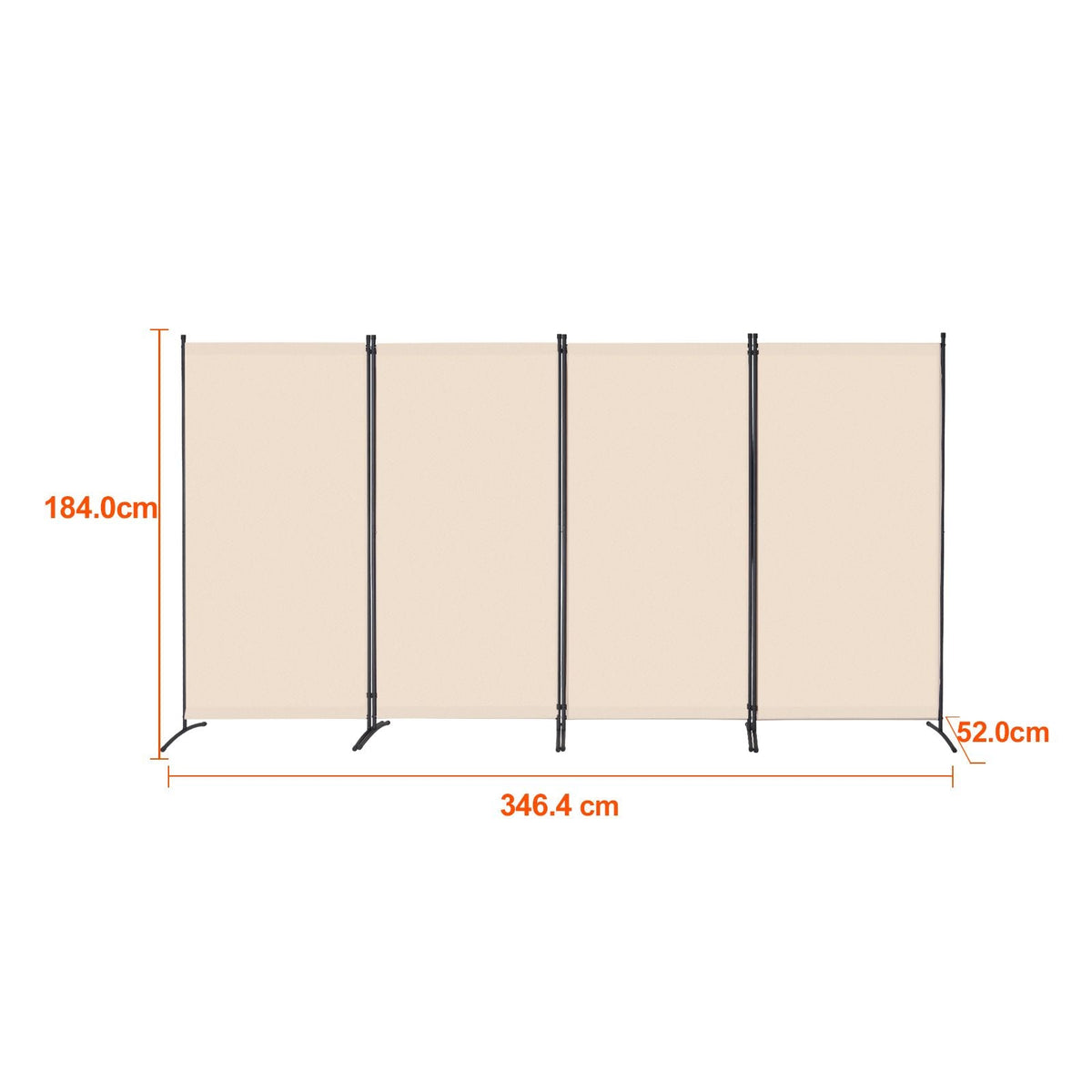 Room Divider, 4 Panel Room Divider, Folding Privacy Screen and Portable Partition Divider for Room Separation, Freestanding Room Partitions for Office, Bedroom, Study, Beige