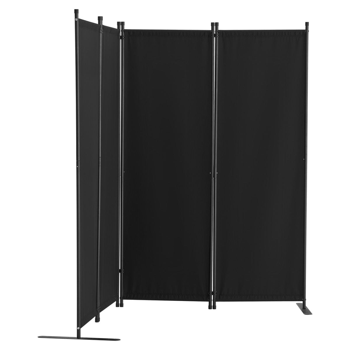 Room Divider, 4 Panel Room Dividers and Folding Privacy Screens, Fabric Partition Room Dividers for Office, Bedroom, Dining Room, Study, Freestanding, Black