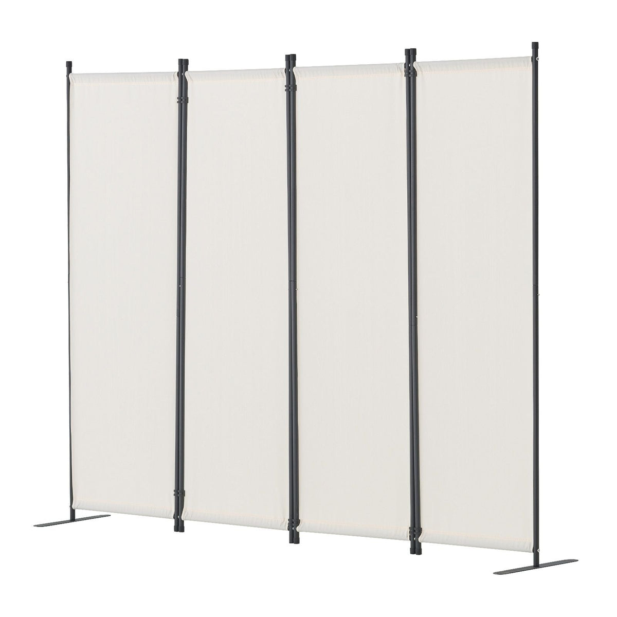 Room Divider, 4 Panel Room Dividers and Folding Privacy Screens, Fabric Partition Room Dividers for Office, Bedroom, Dining Room, Study, Freestanding, White