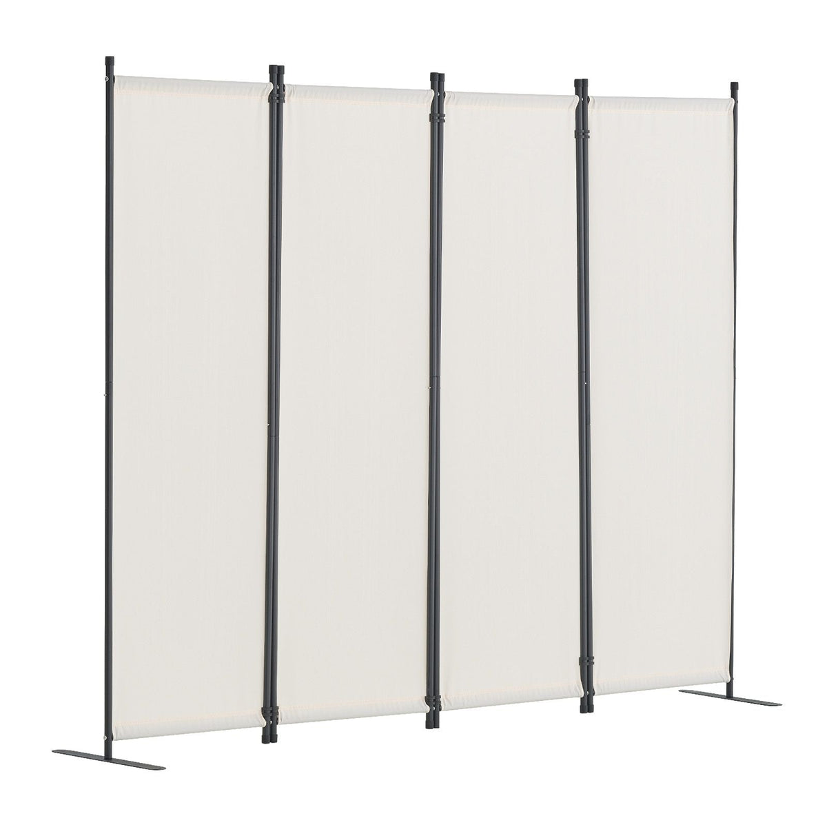 Room Divider, 4 Panel Room Dividers and Folding Privacy Screens, Fabric Partition Room Dividers for Office, Bedroom, Dining Room, Study, Freestanding, White