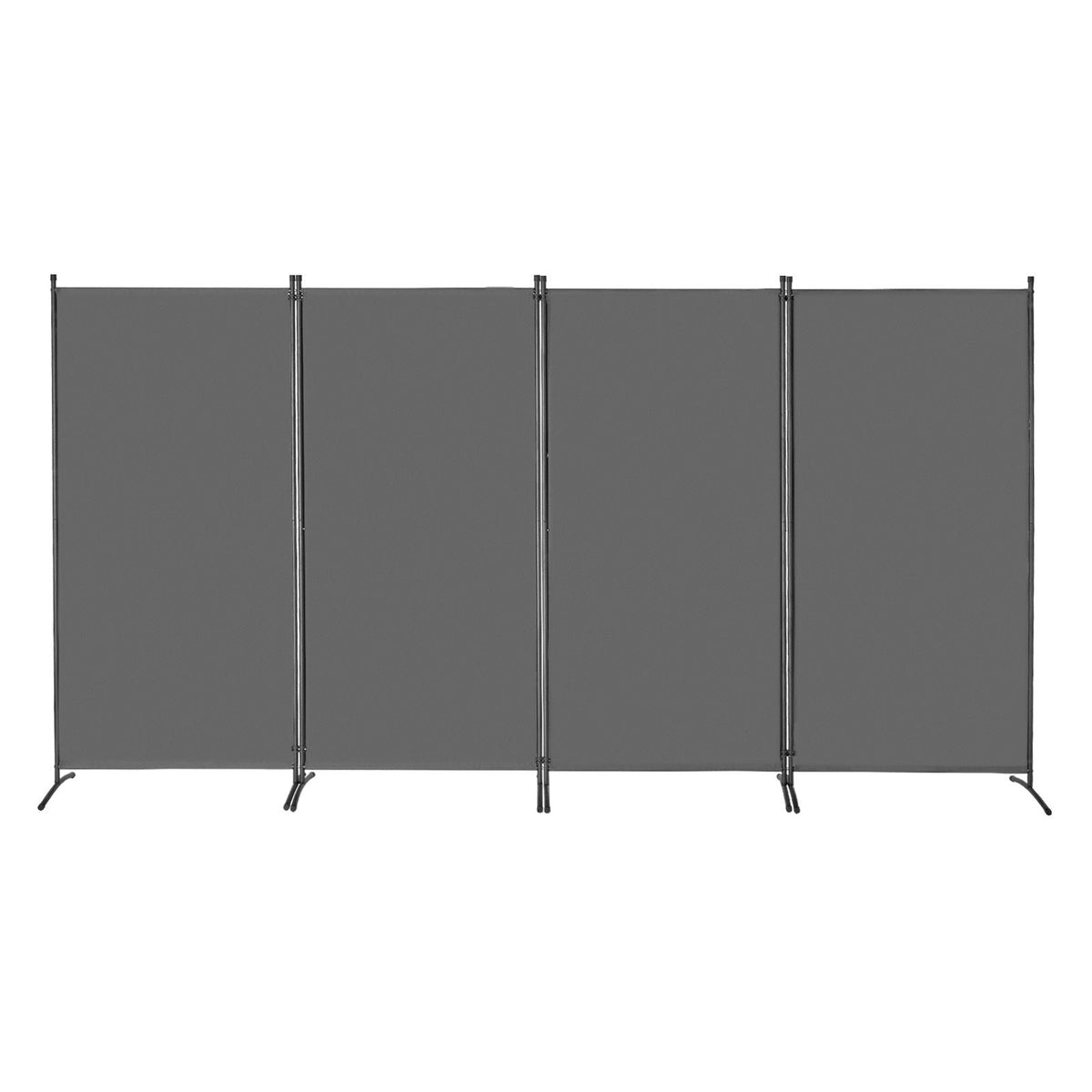 Room Divider, 4 Panels Room Divider, Folding Privacy Screen and Portable Partition Divider for Room Separation, Freestanding Room Partitions for Office, Bedroom, Study, Grey