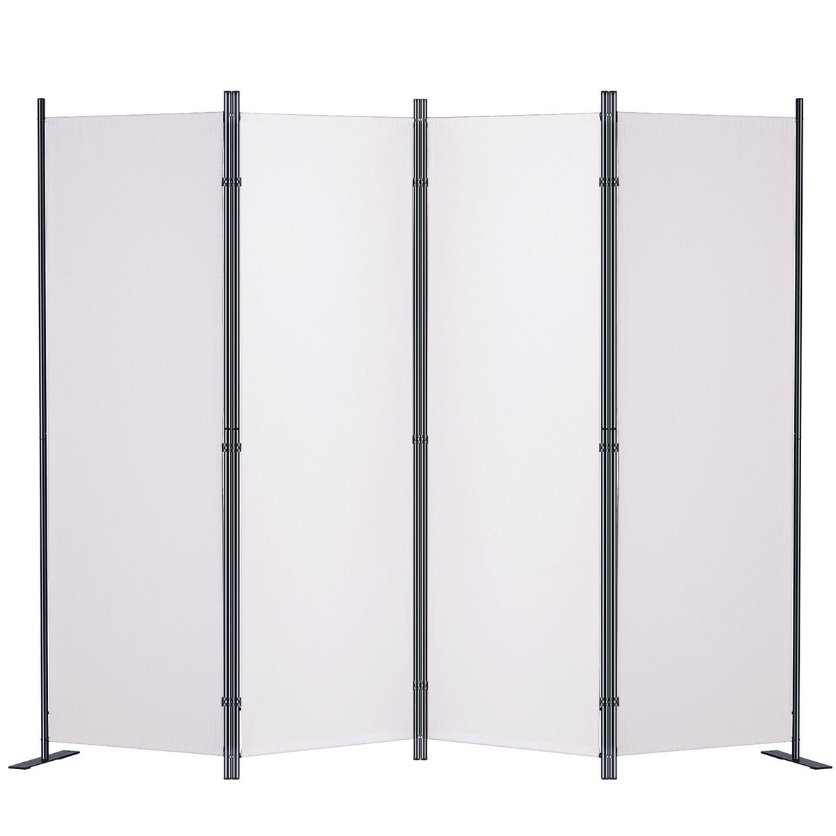 Room Divider, 5.6 ft Room Dividers and Folding Privacy Screens (4-panel), Fabric Partition Room Dividers for Office, Bedroom, Dining Room, Study, Freestanding, White
